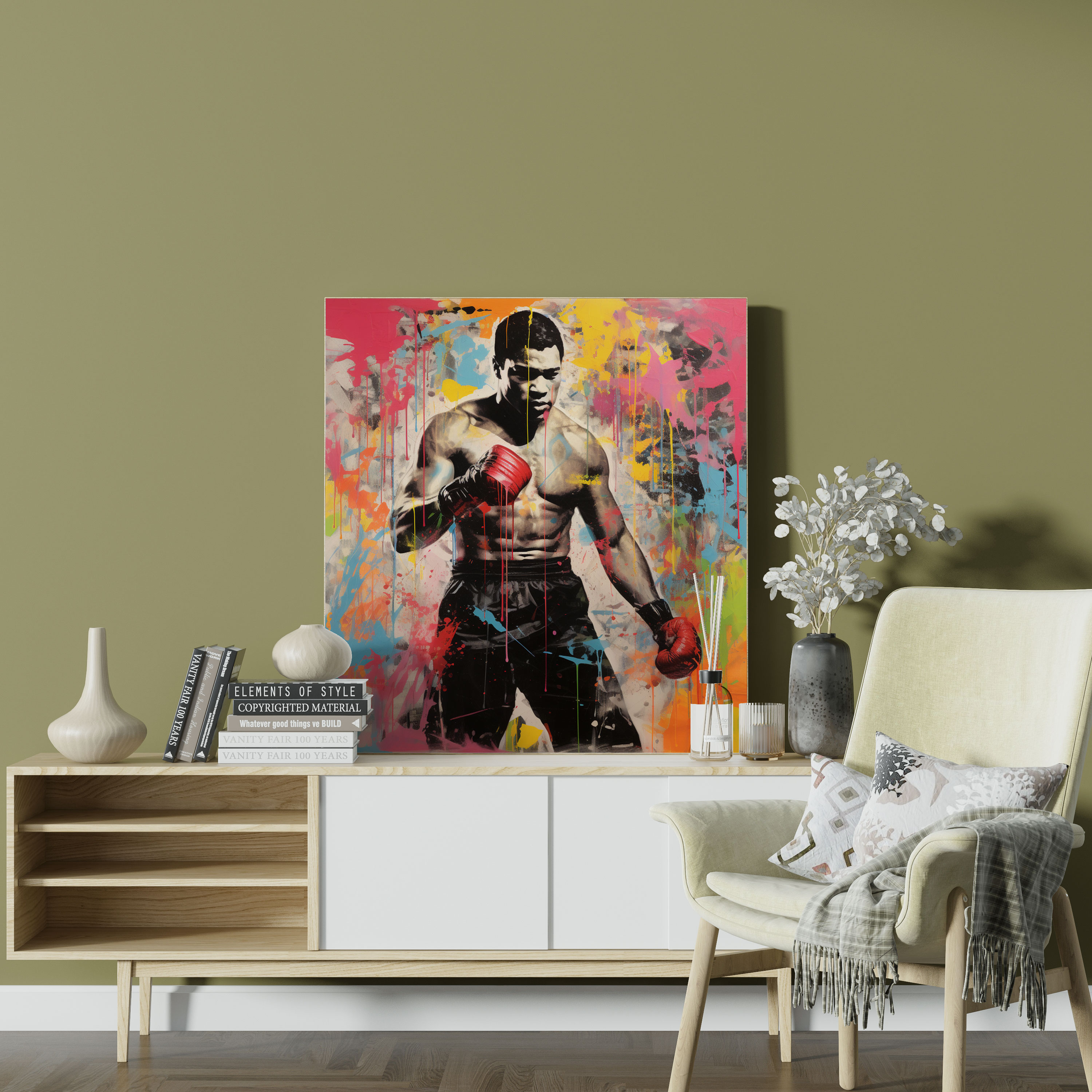 Muhammad Ali Abstract Wall Decoration - Muhammad Ali, Canvas, Home Decoration, Wall Art
