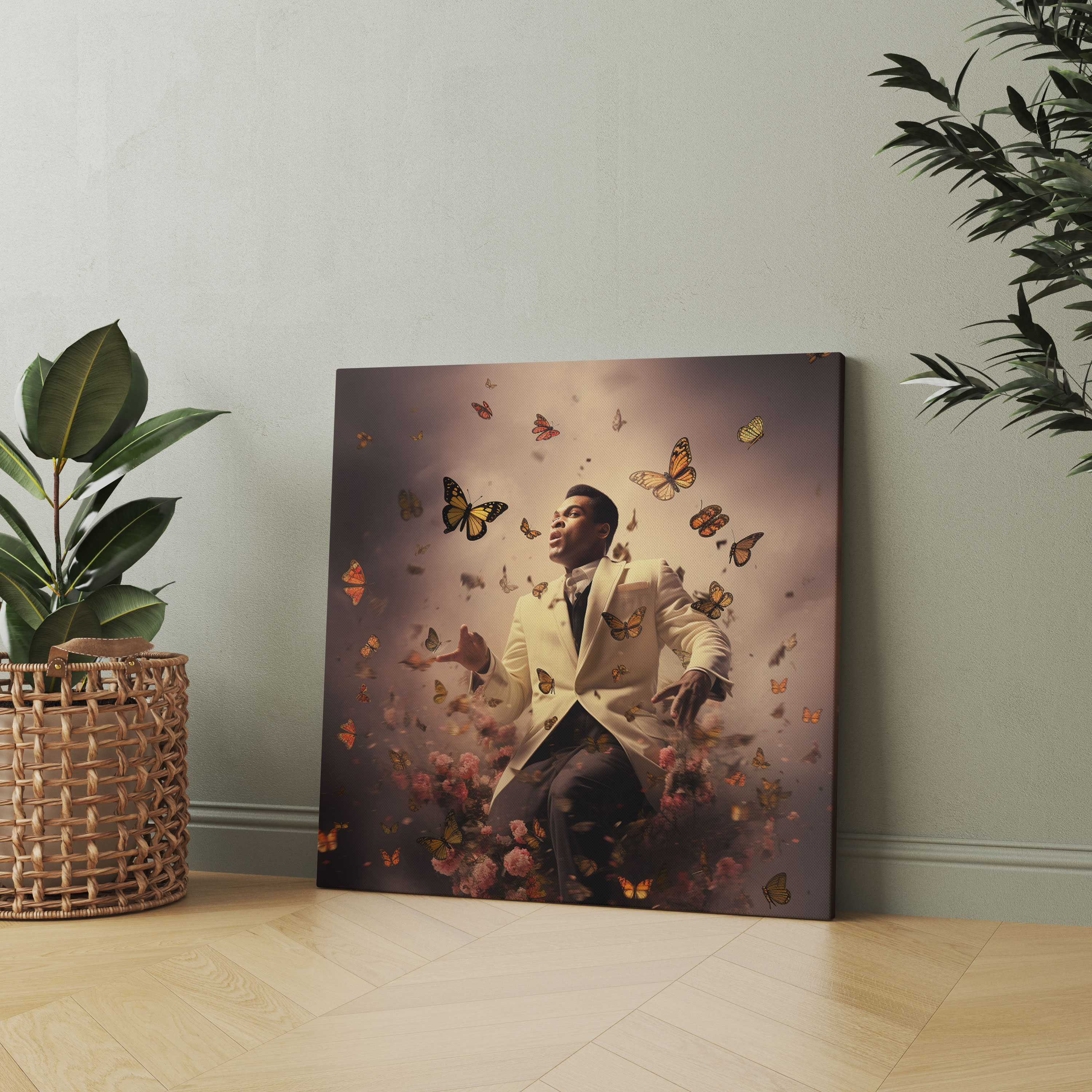 Muhammad Ali Surreal Wall Art - Muhammad Ali, Wall Decoration, Butterfly, Canvas Wall Art