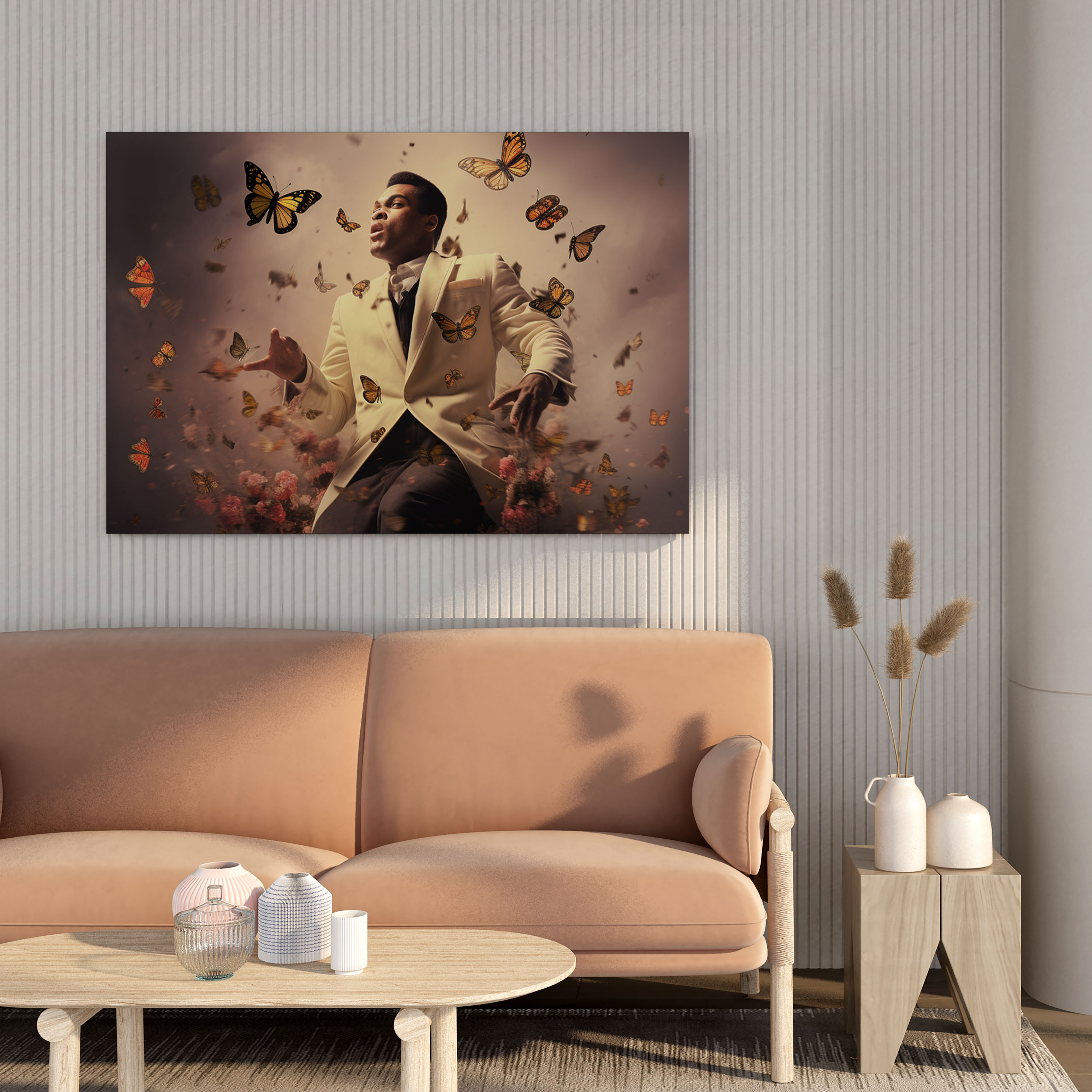Muhammad Ali Surreal Wall Art - Muhammad Ali, Wall Decoration, Butterfly, Canvas Wall Art