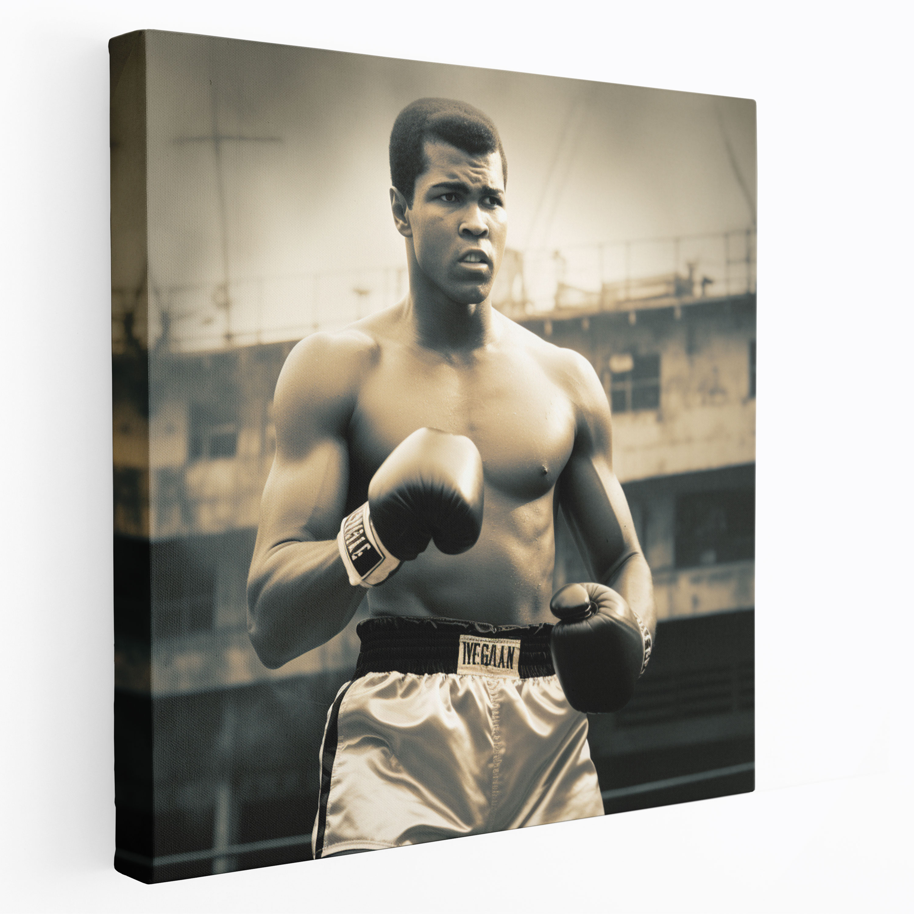 Muhammad Ali İlham Veren Kanvas Tablo - Eğitim ve Azim Temalı