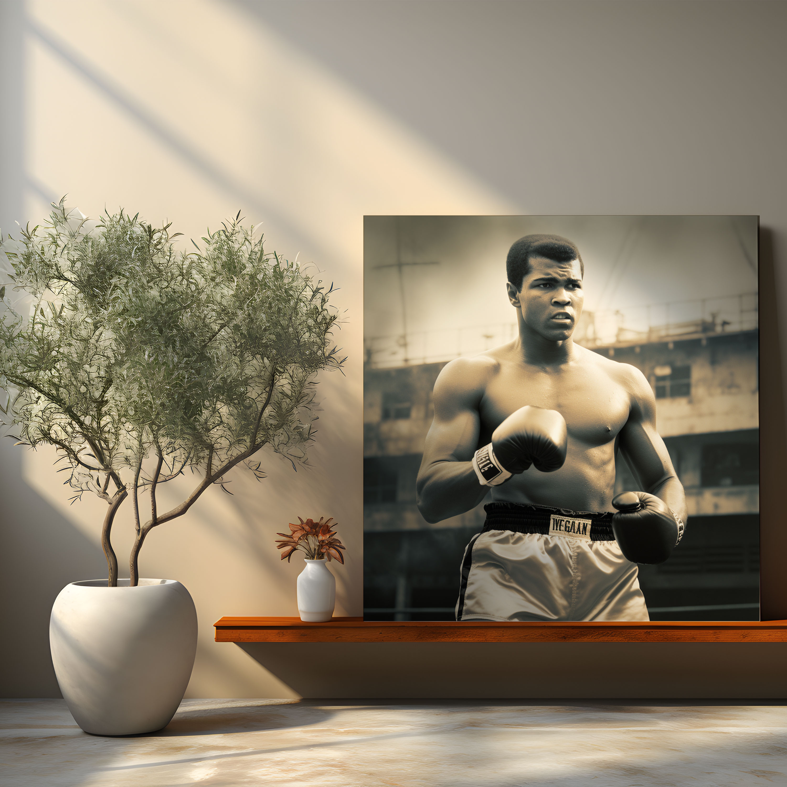 Muhammad Ali İlham Veren Kanvas Tablo - Eğitim ve Azim Temalı