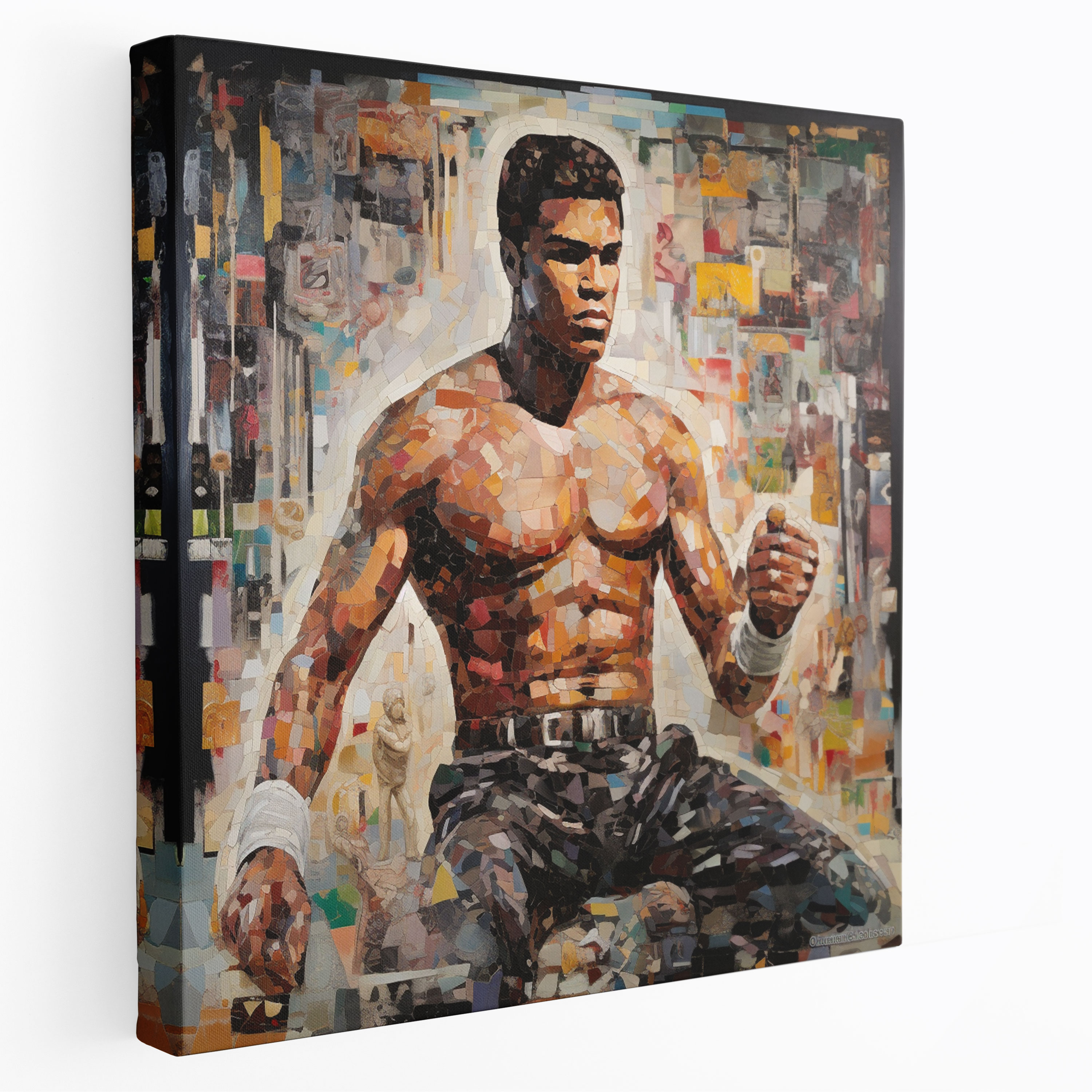 Muhammad Ali Mosaic Wall Decoration - Muhammad Ali, Wall Decoration, Canvas Print, Influential Moments