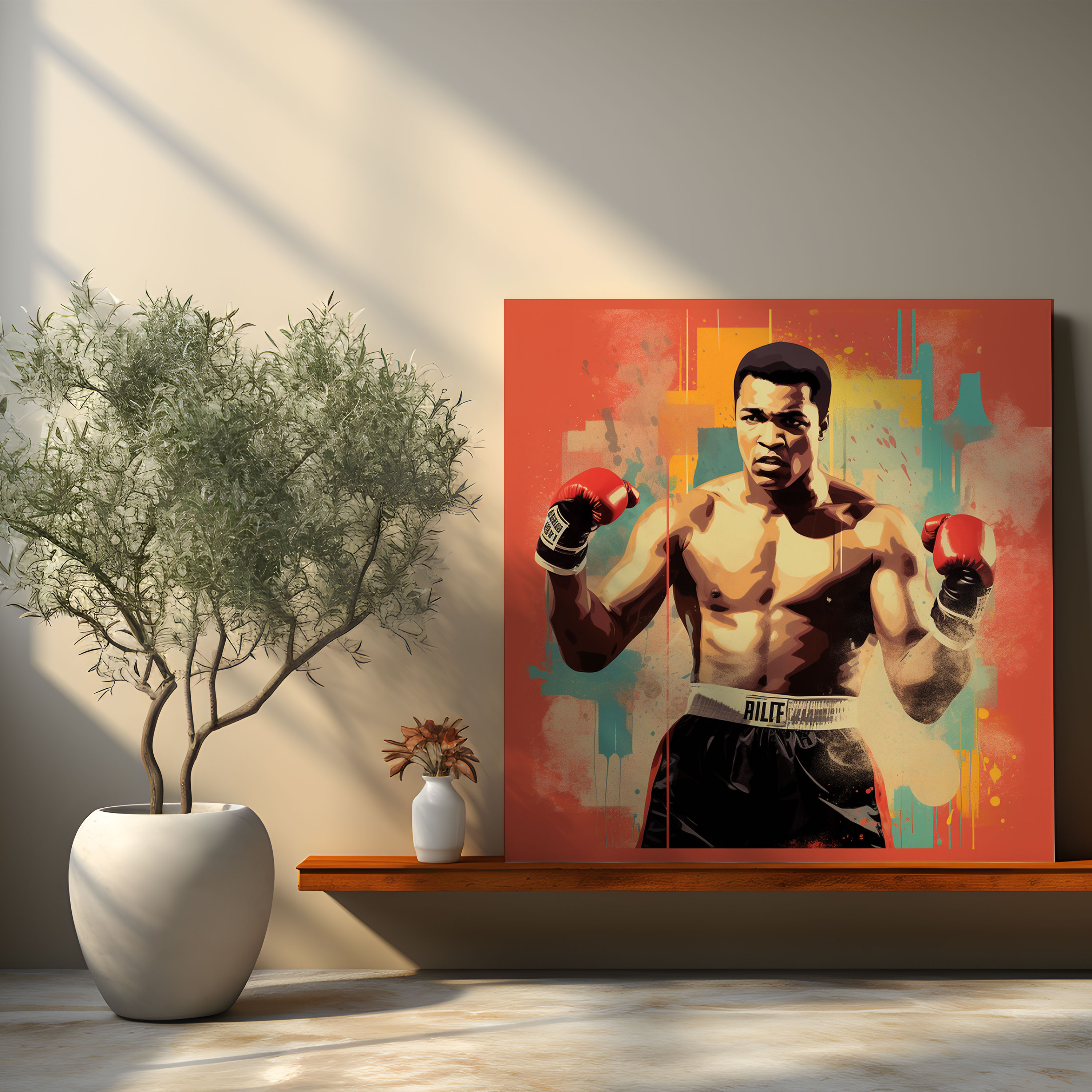 Muhammad Ali Wall Decoration - Retro Poster Canvas Print - Muhammad Ali, Wall Art, Canvas, Canvas Wall Art
