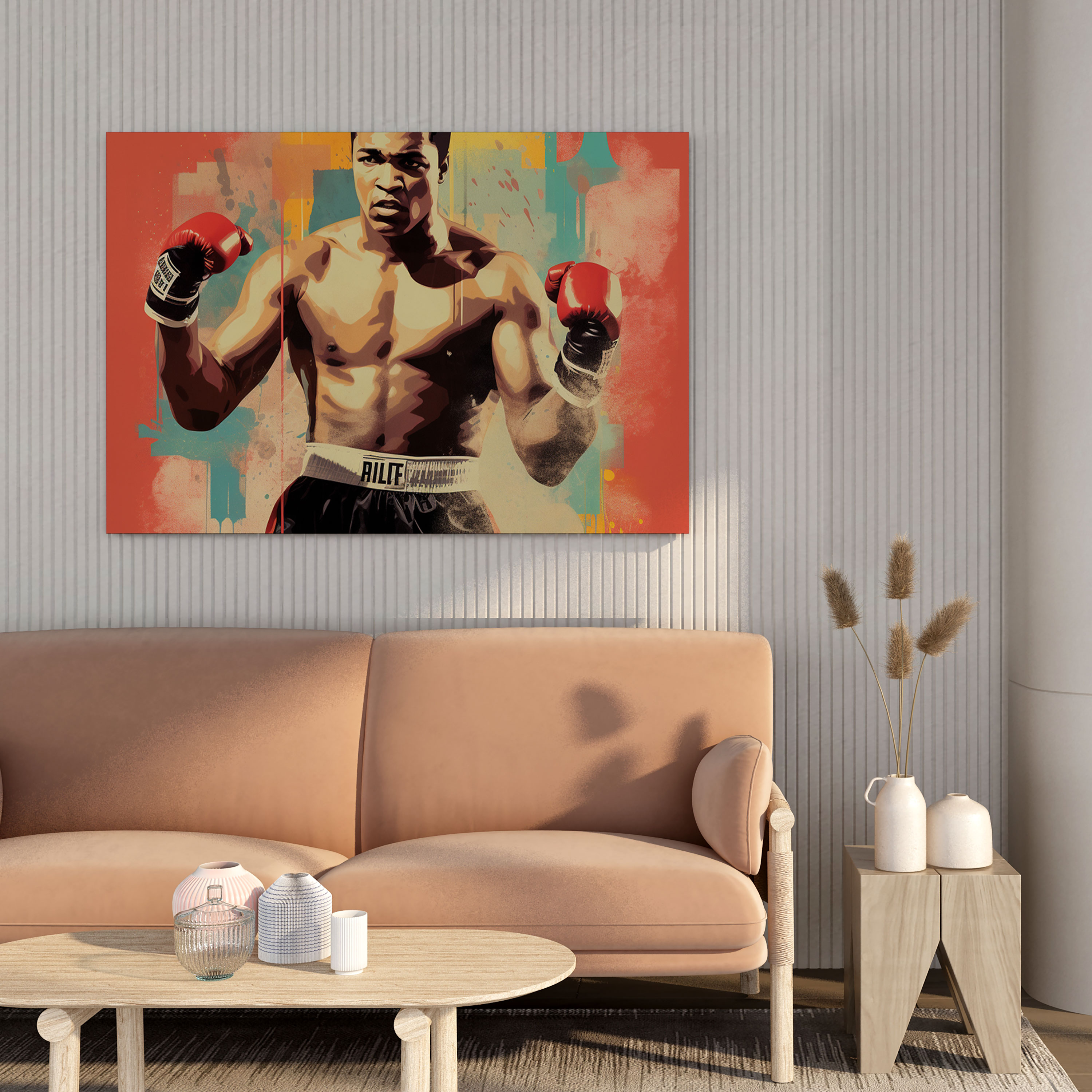 Muhammad Ali Wall Decoration - Retro Poster Canvas Print - Muhammad Ali, Wall Art, Canvas, Canvas Wall Art