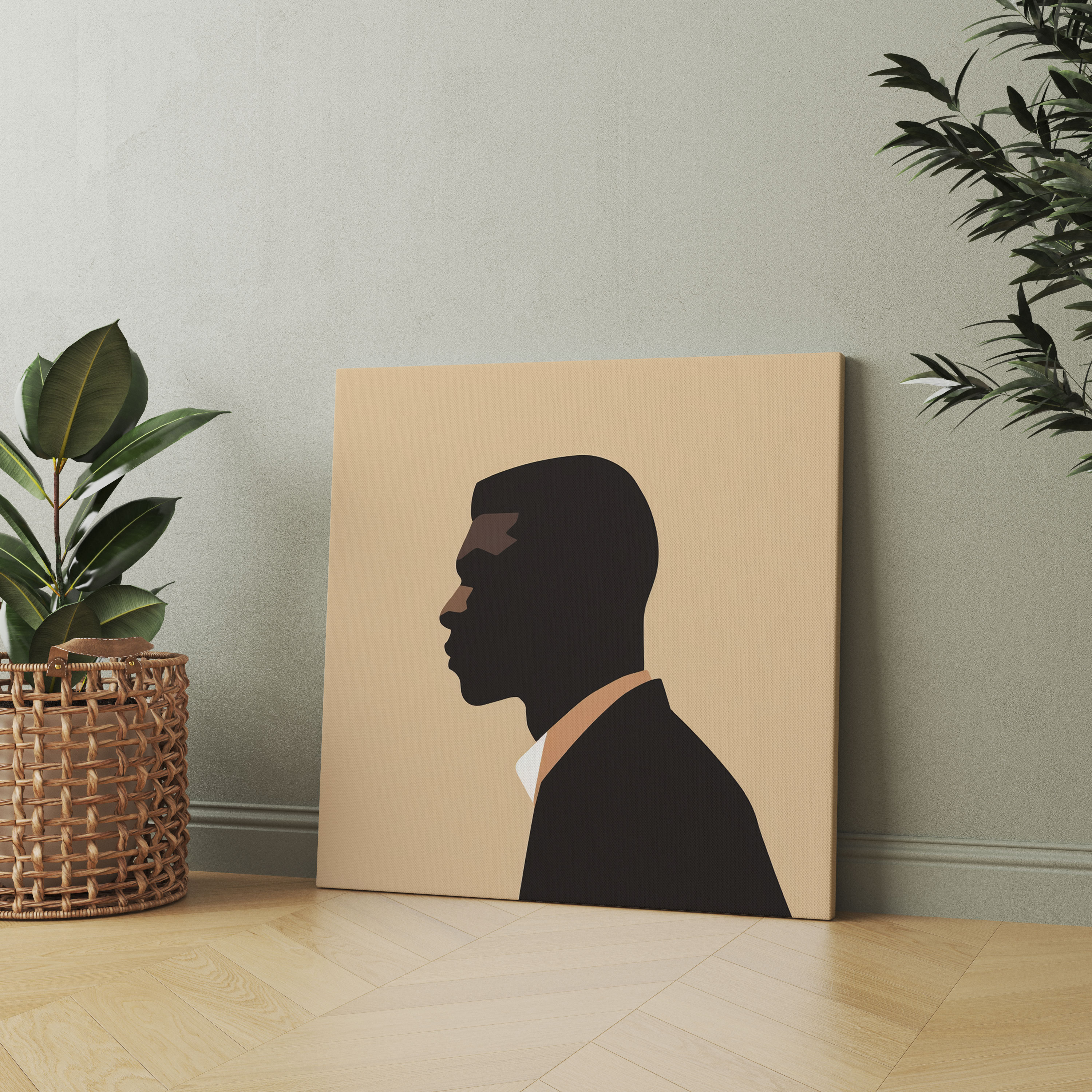 Muhammad Ali Wall Art - Minimalist Silhouette Canvas Print - Muhammad Ali, Muhammad Ali, Wall Art, Wall Decoration