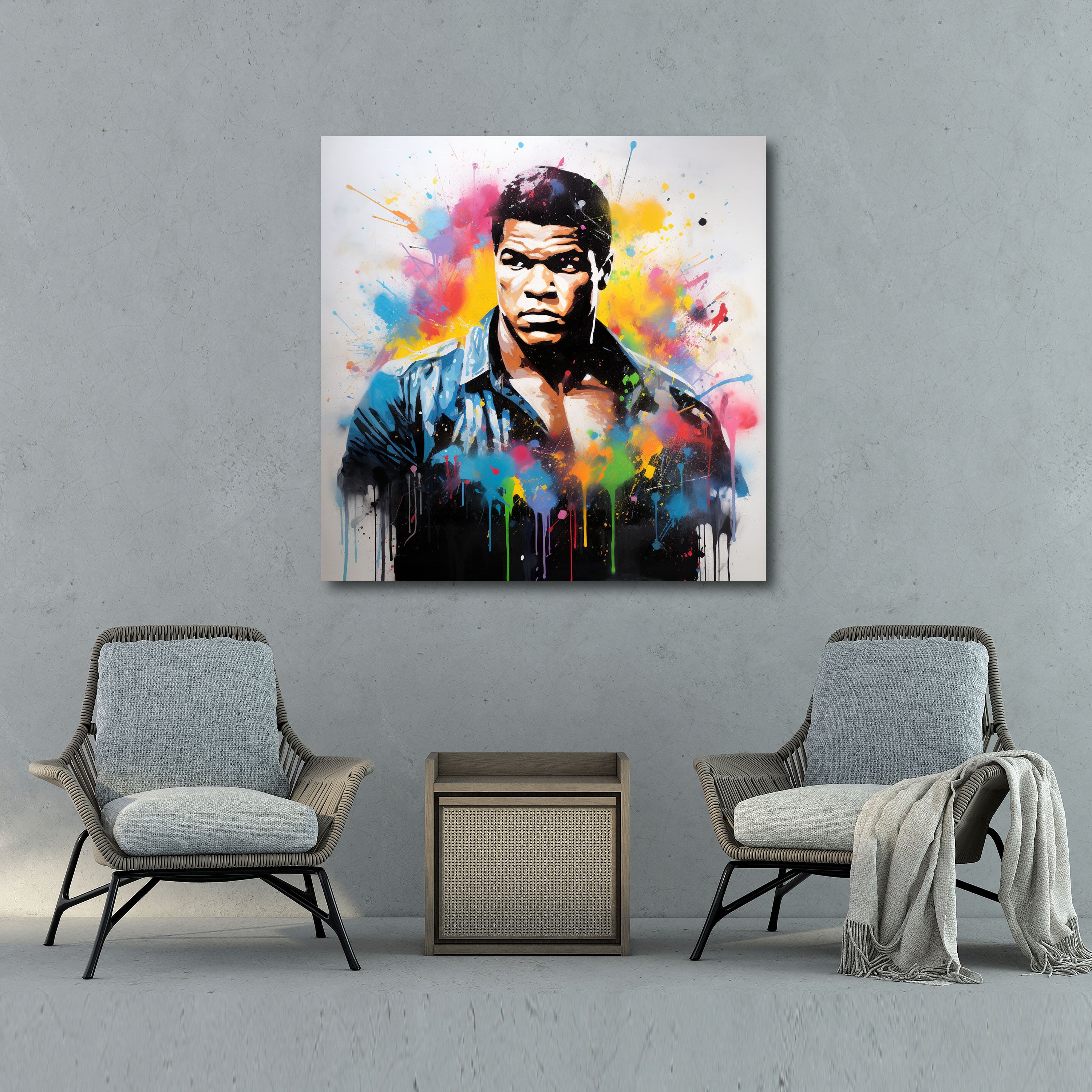 Muhammad Ali Wall Decoration - Graffiti Street Art Canvas Print - Muhammad Ali, Wall Decoration, Home Decoration, Canvas Print
