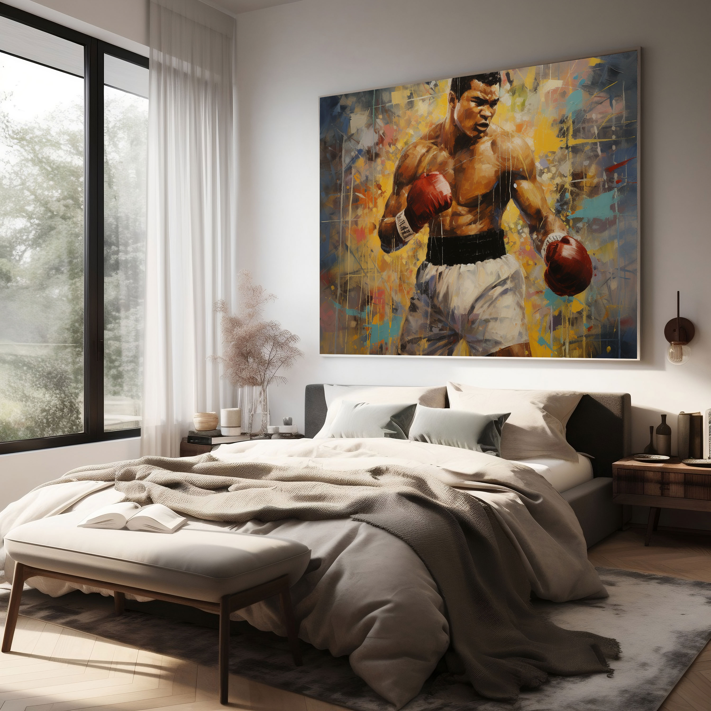 Muhammad Ali Canvas Print - Impressionist Painting Wall Art - Muhammad Ali, Canvas, Wall Decoration, Canvas Wall Art