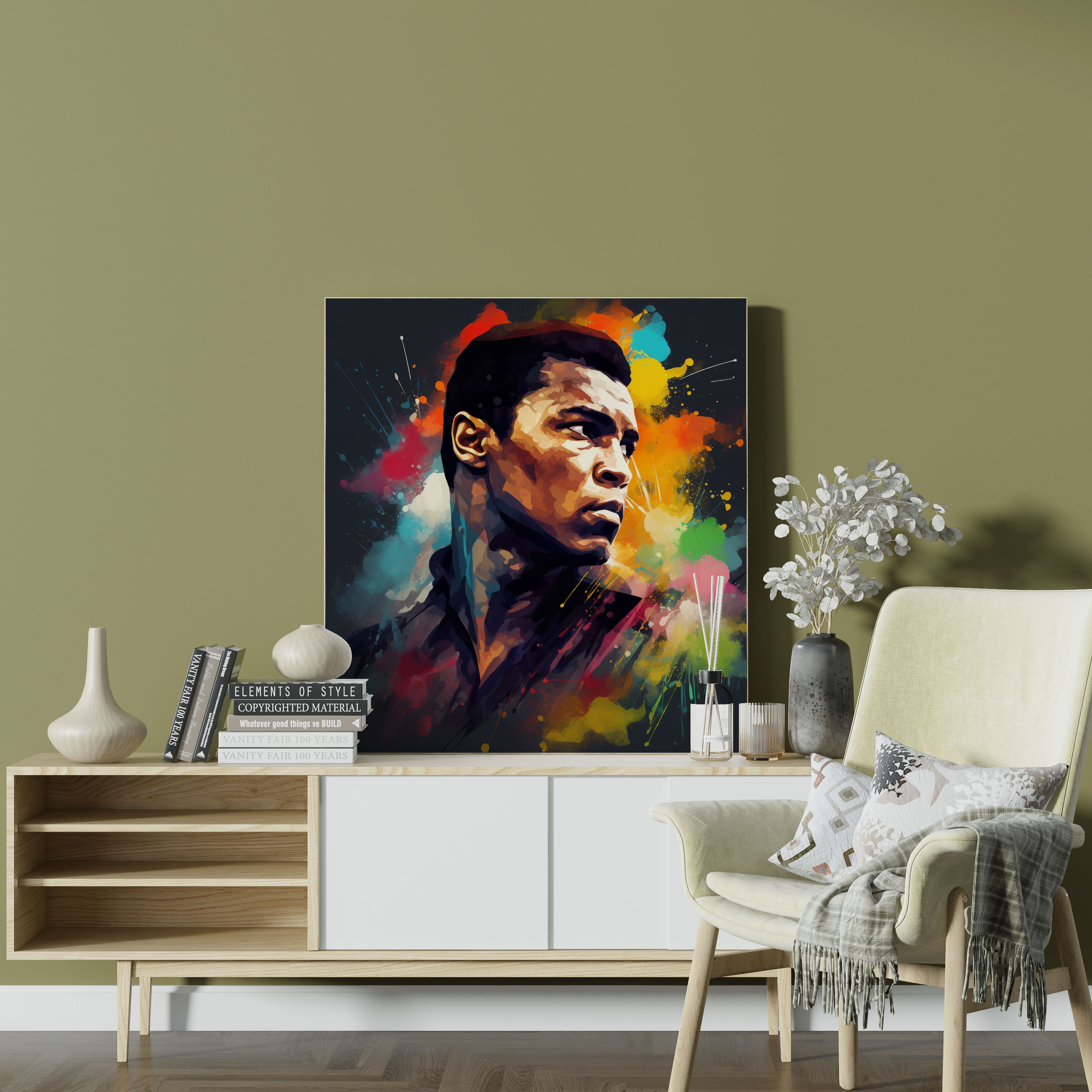 Muhammad Ali Wall Decoration - Muhammad Ali, Vibrant, Canvas, Determination