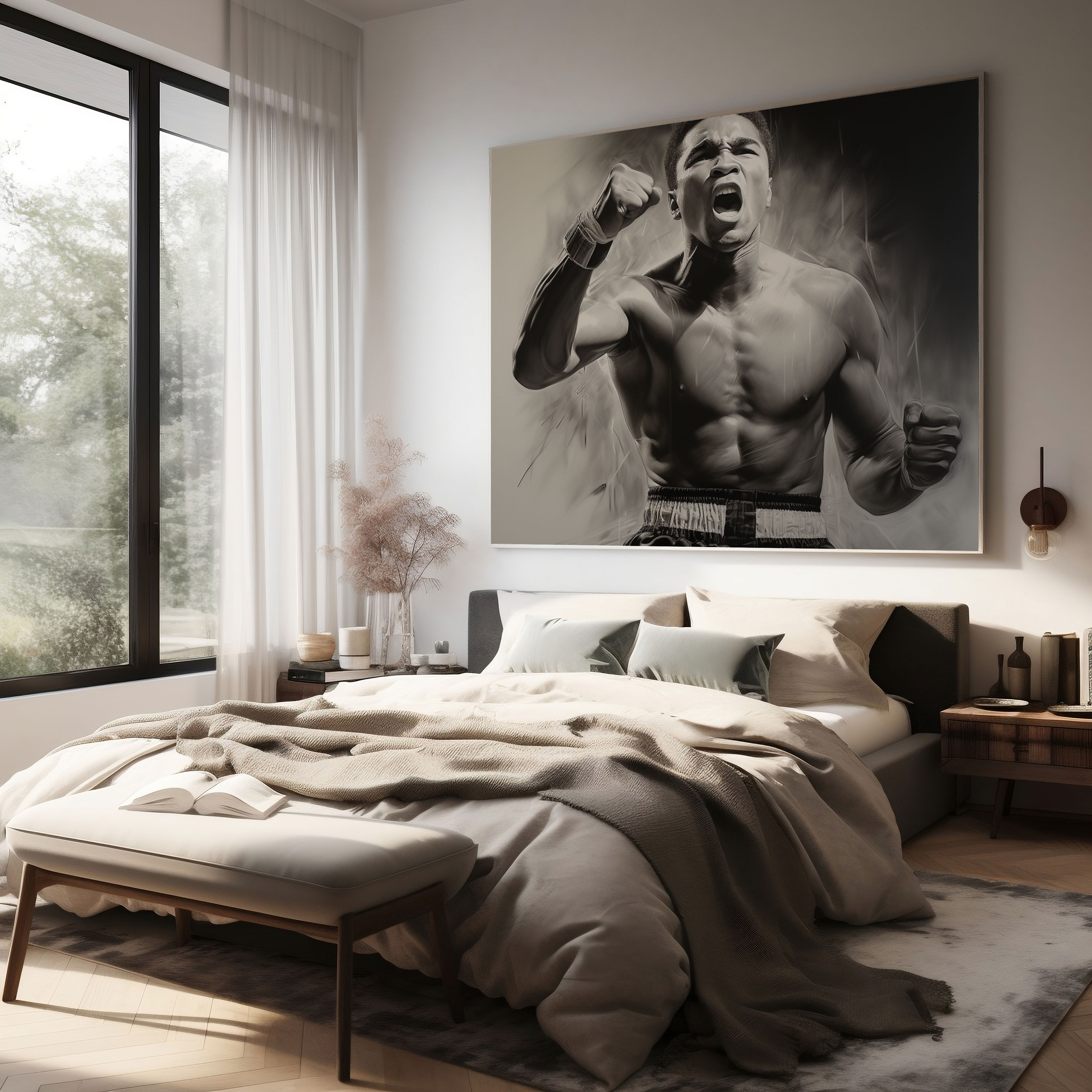 Muhammad Ali Canvas Print - Muhammad Ali, Canvas Wall Art, Canvas Print, Charcoal Sketch