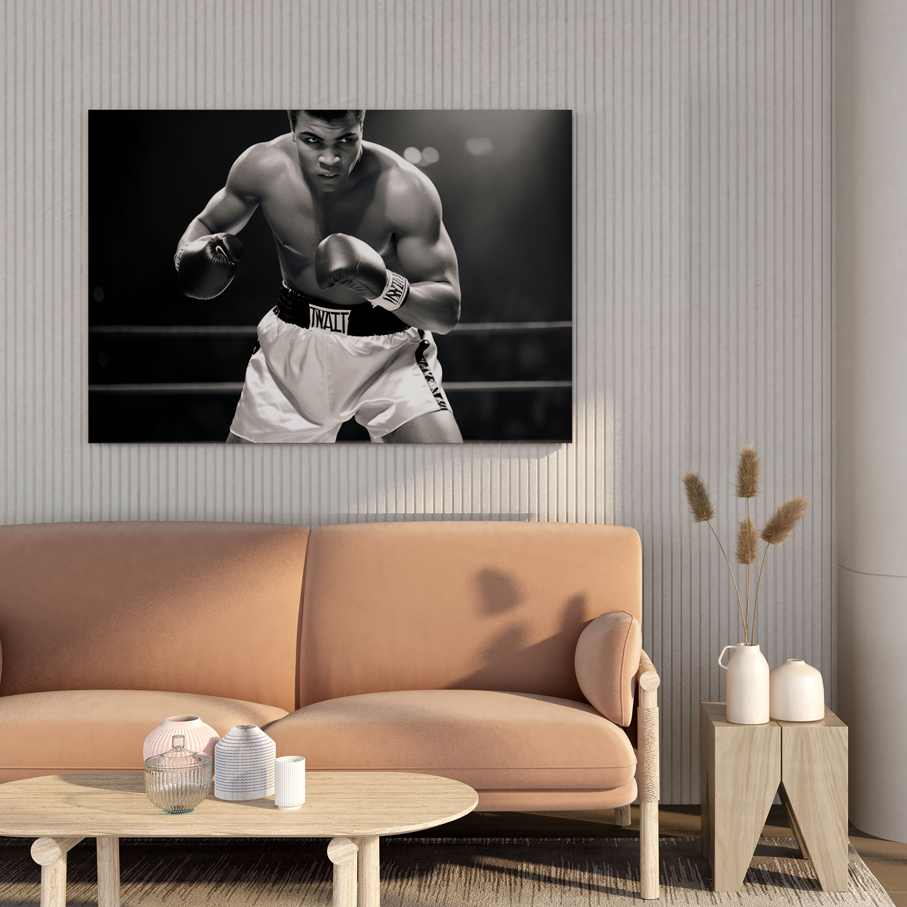 Muhammad Ali Wall Art - Intense Black And White Canvas Print - Muhammad Ali, Canvas Wall Art, Canvas, Wall Decoration