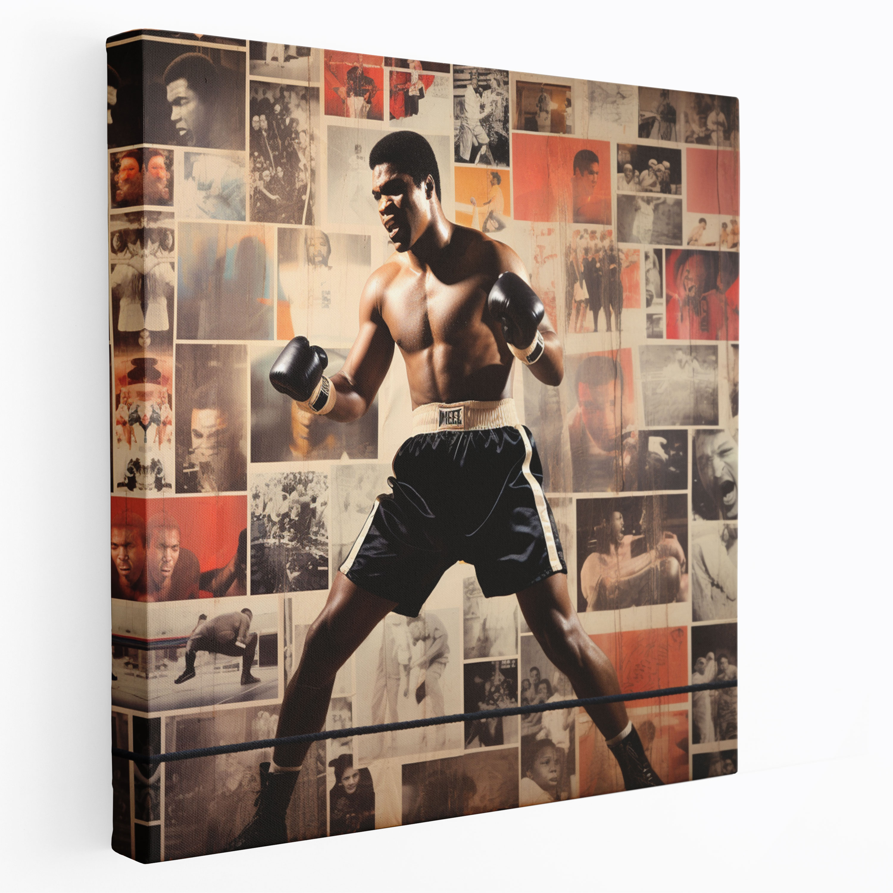 Muhammad Ali Wall Decoration - Iconic Moments Canvas Print - Muhammad Ali, Boxing, Collage, Wall Art