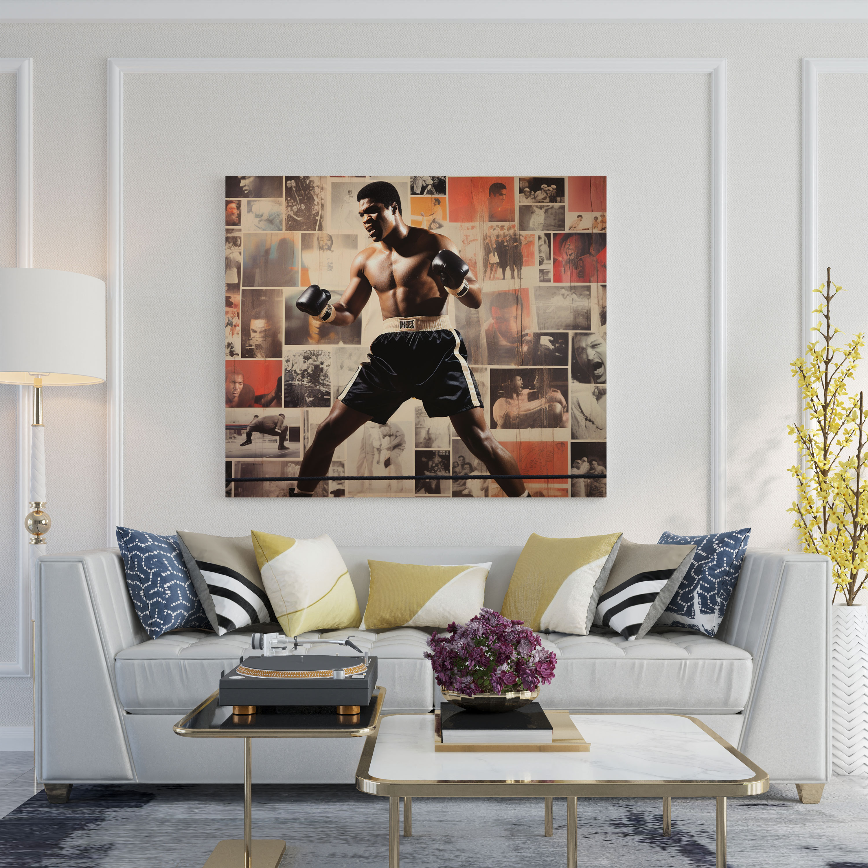 Muhammad Ali Wall Decoration - Iconic Moments Canvas Print - Muhammad Ali, Boxing, Collage, Wall Art