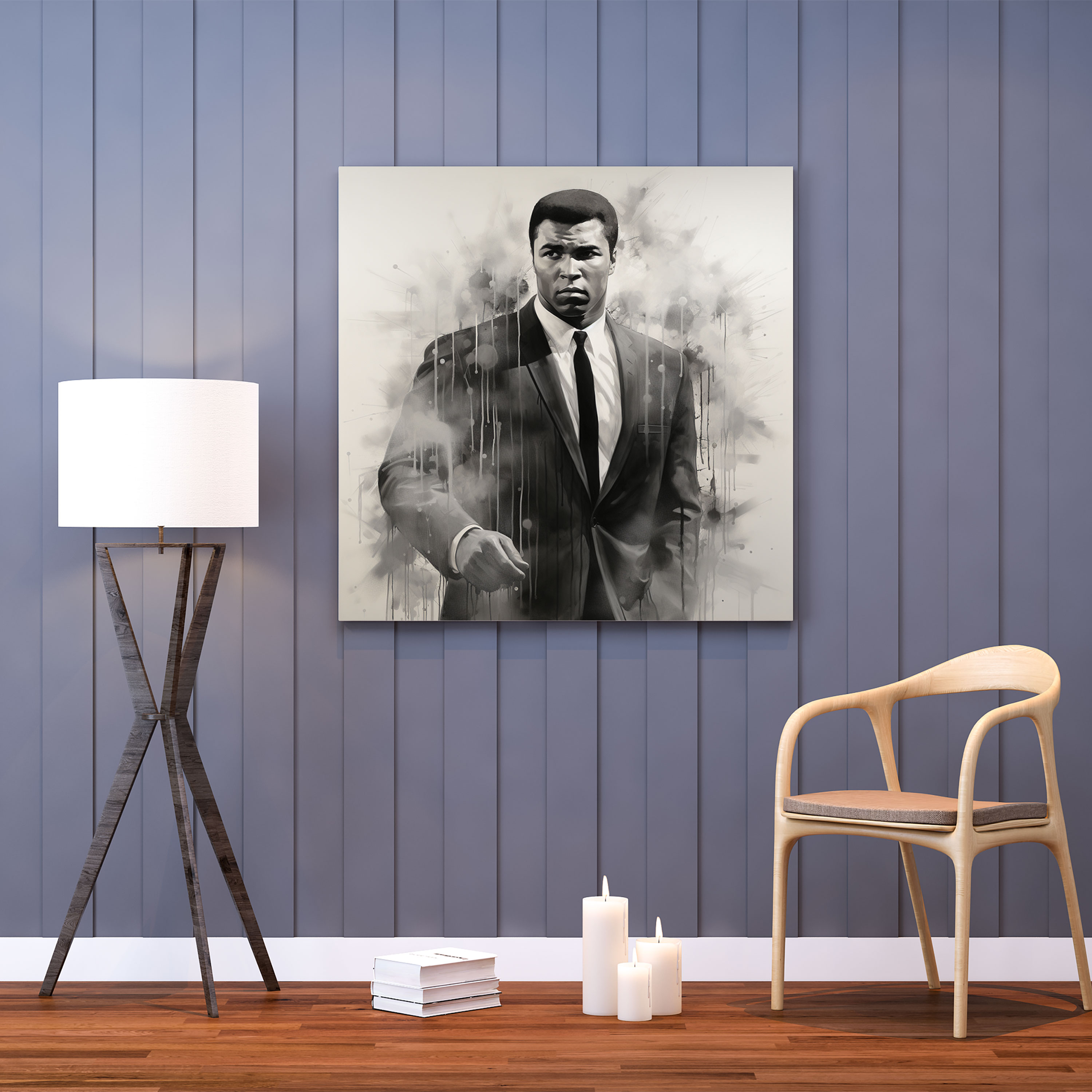 Muhammad Ali Canvas Print - Modern Grayscale Wall Art - Muhammad Ali, Canvas, Wall Decoration, Muhammad Ali