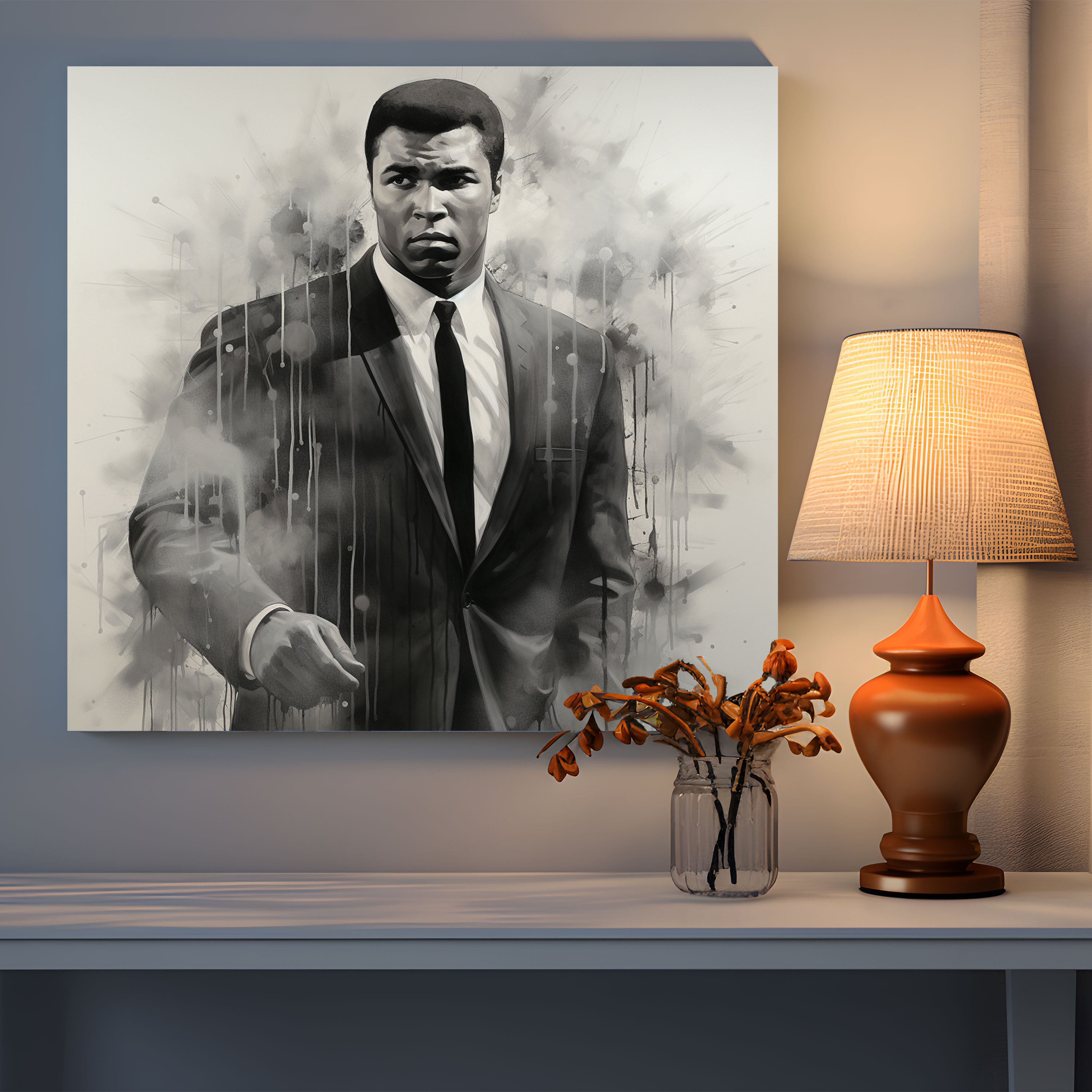Muhammad Ali Canvas Print - Modern Grayscale Wall Art - Muhammad Ali, Canvas, Wall Decoration, Muhammad Ali