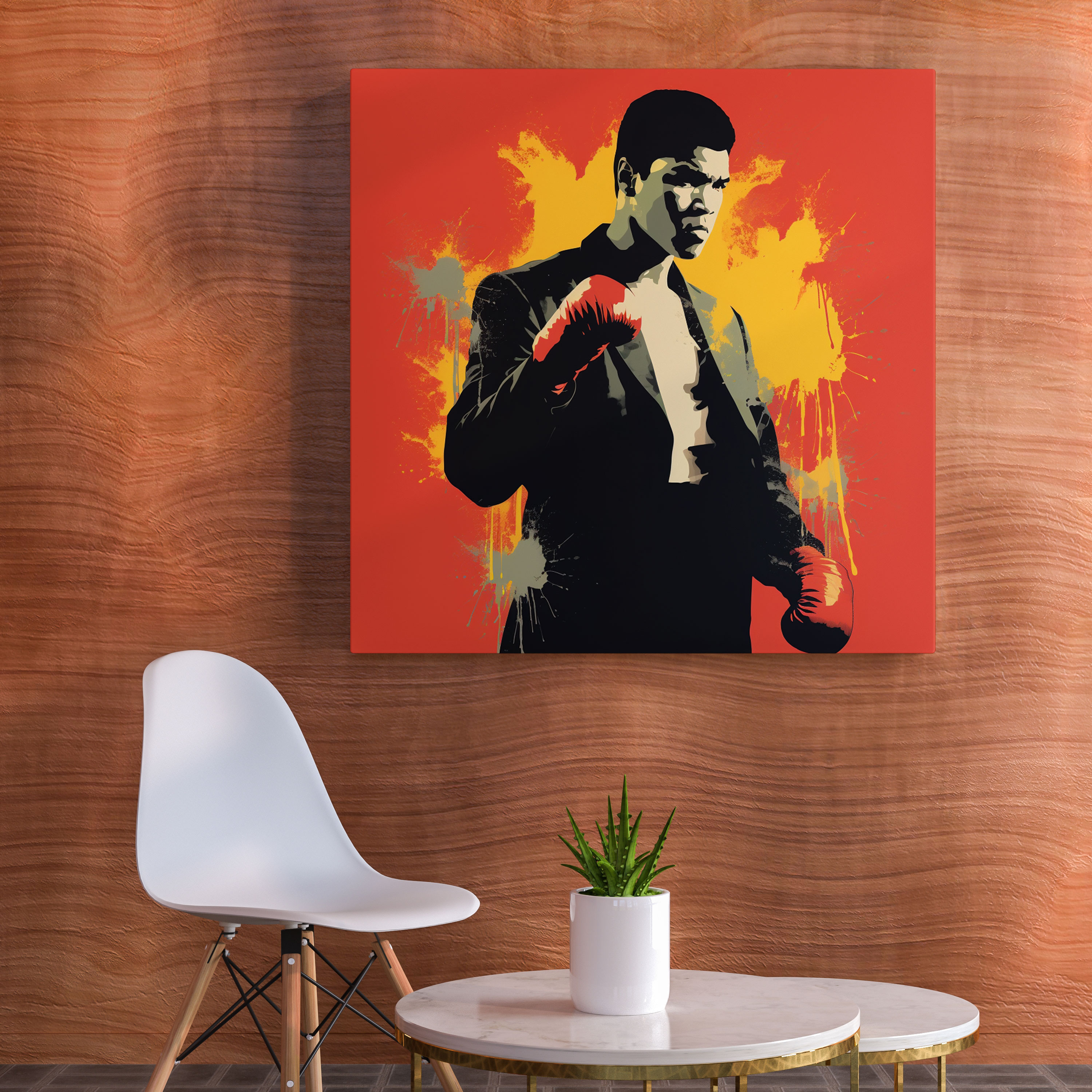 Muhammad Ali Wall Art - Minimalist Silhouette Canvas Print - Muhammad Ali, Boxing, Wall Decoration, Muhammad Ali