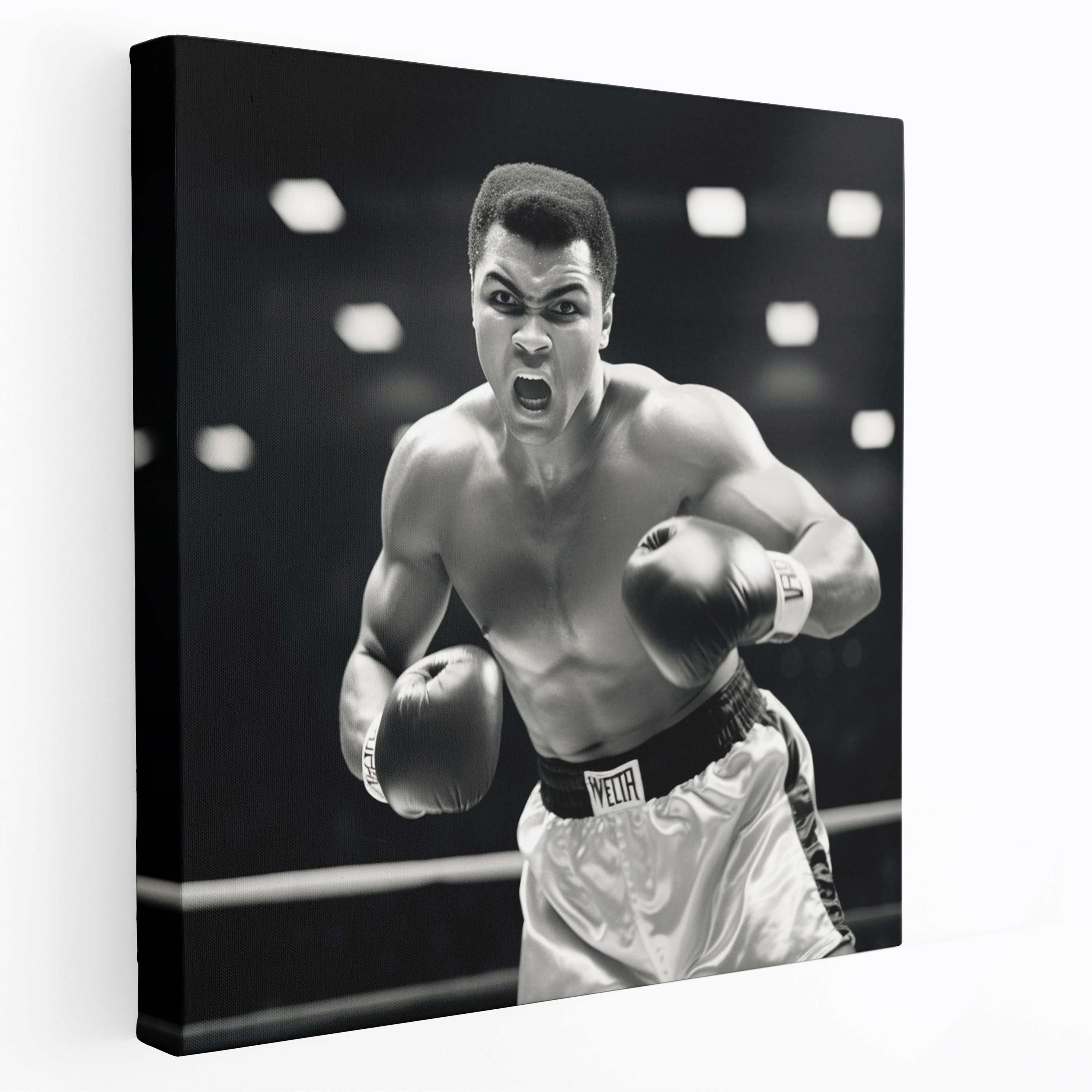 Muhammad Ali Wall Art - Black And White Canvas Print - Muhammad Ali, Black And White, Canvas, Home Decoration