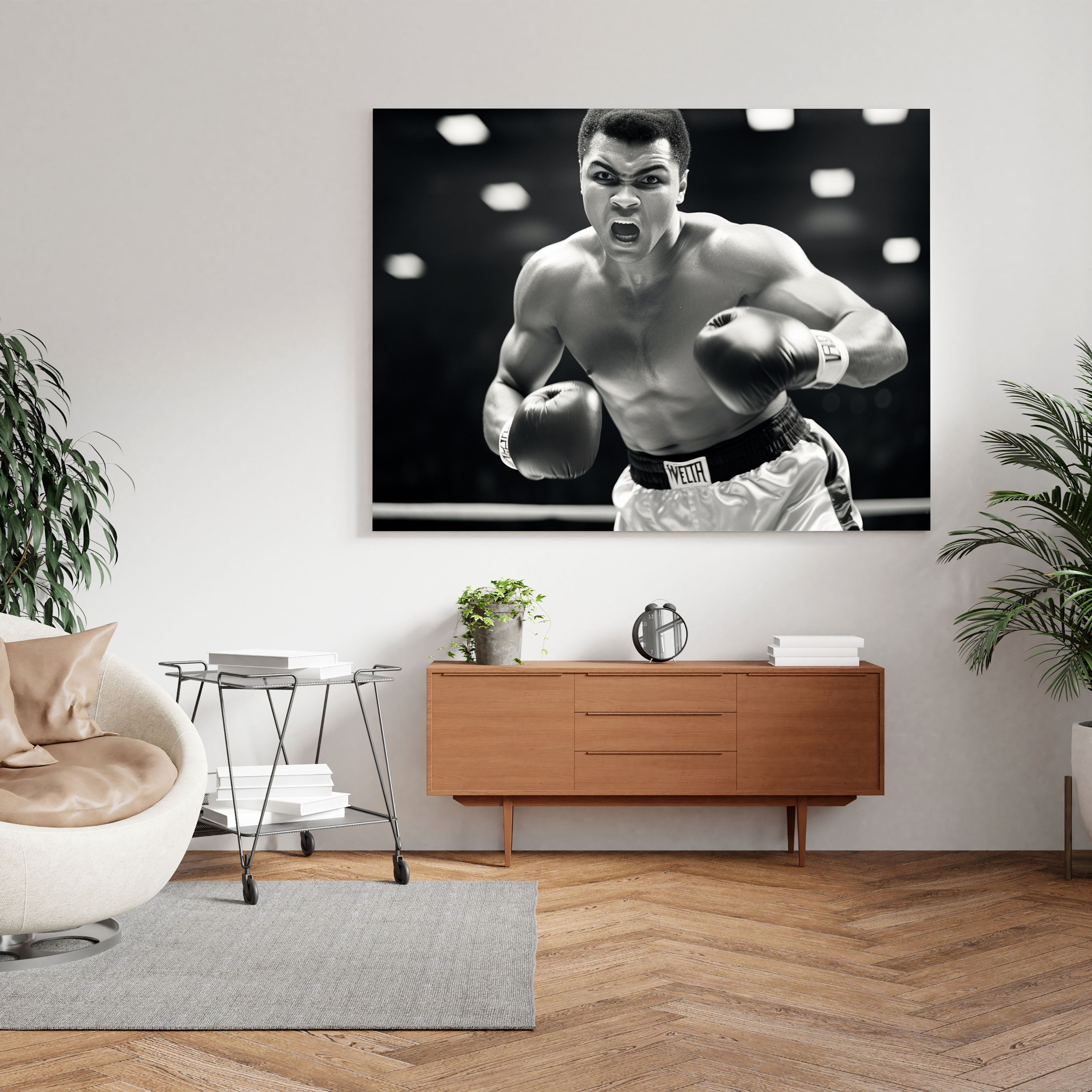 Muhammad Ali Wall Art - Black And White Canvas Print - Muhammad Ali, Black And White, Canvas, Home Decoration