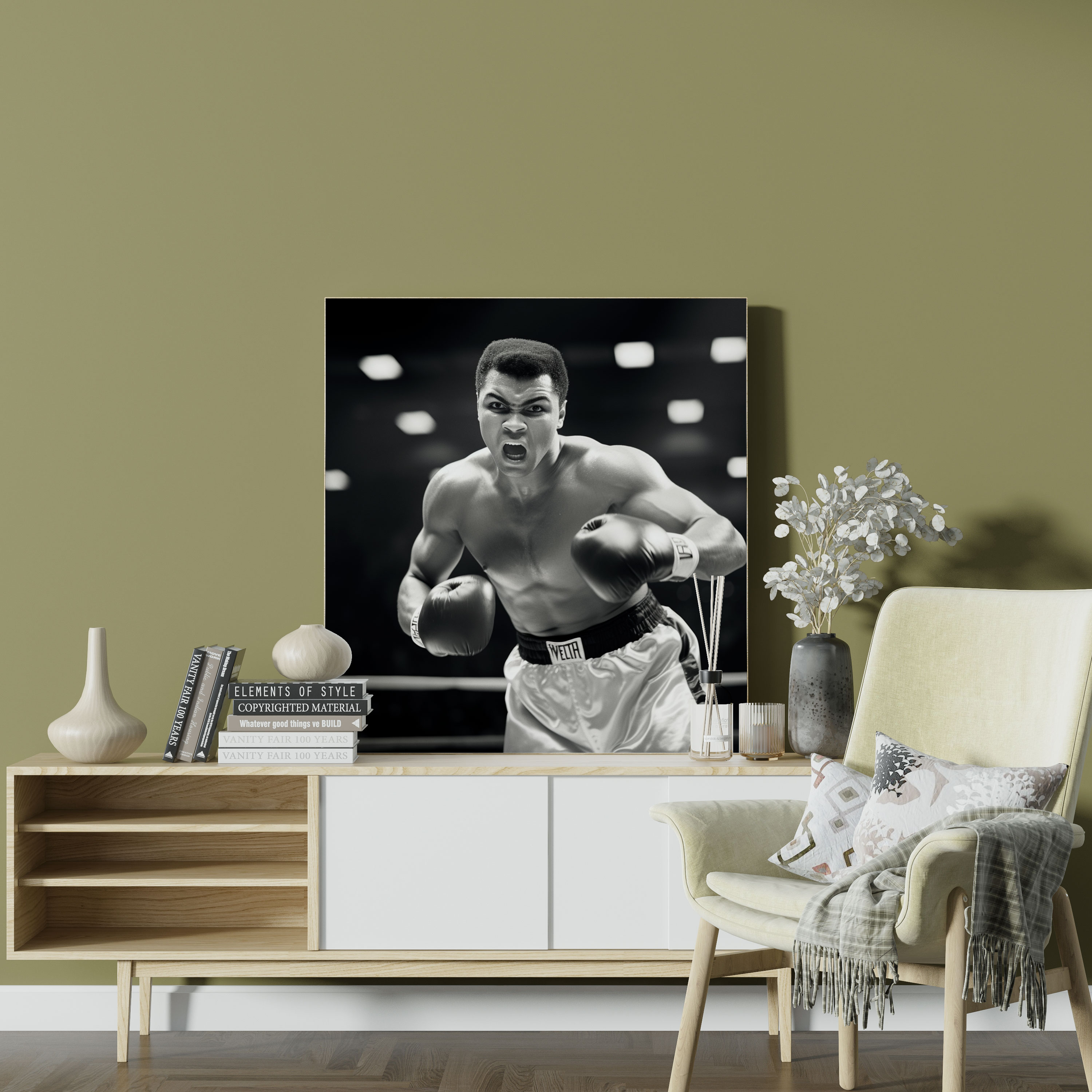 Muhammad Ali Wall Art - Black And White Canvas Print - Muhammad Ali, Black And White, Canvas, Home Decoration