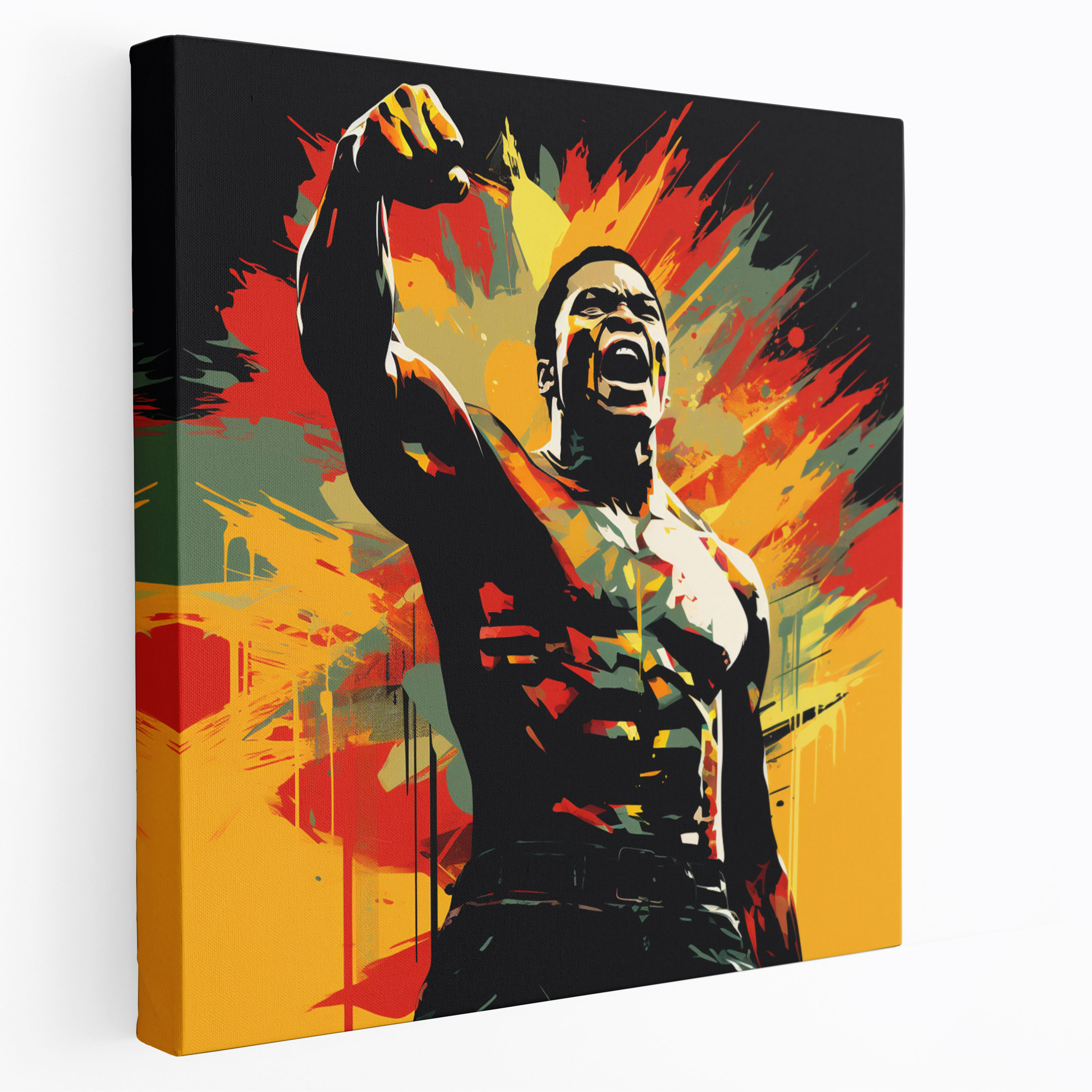 Muhammad Ali Duvar Süsü - Çağdaş Grafik Sanat Kanvas Tablo - Ev Dekorasyonunda Muhammad Ali