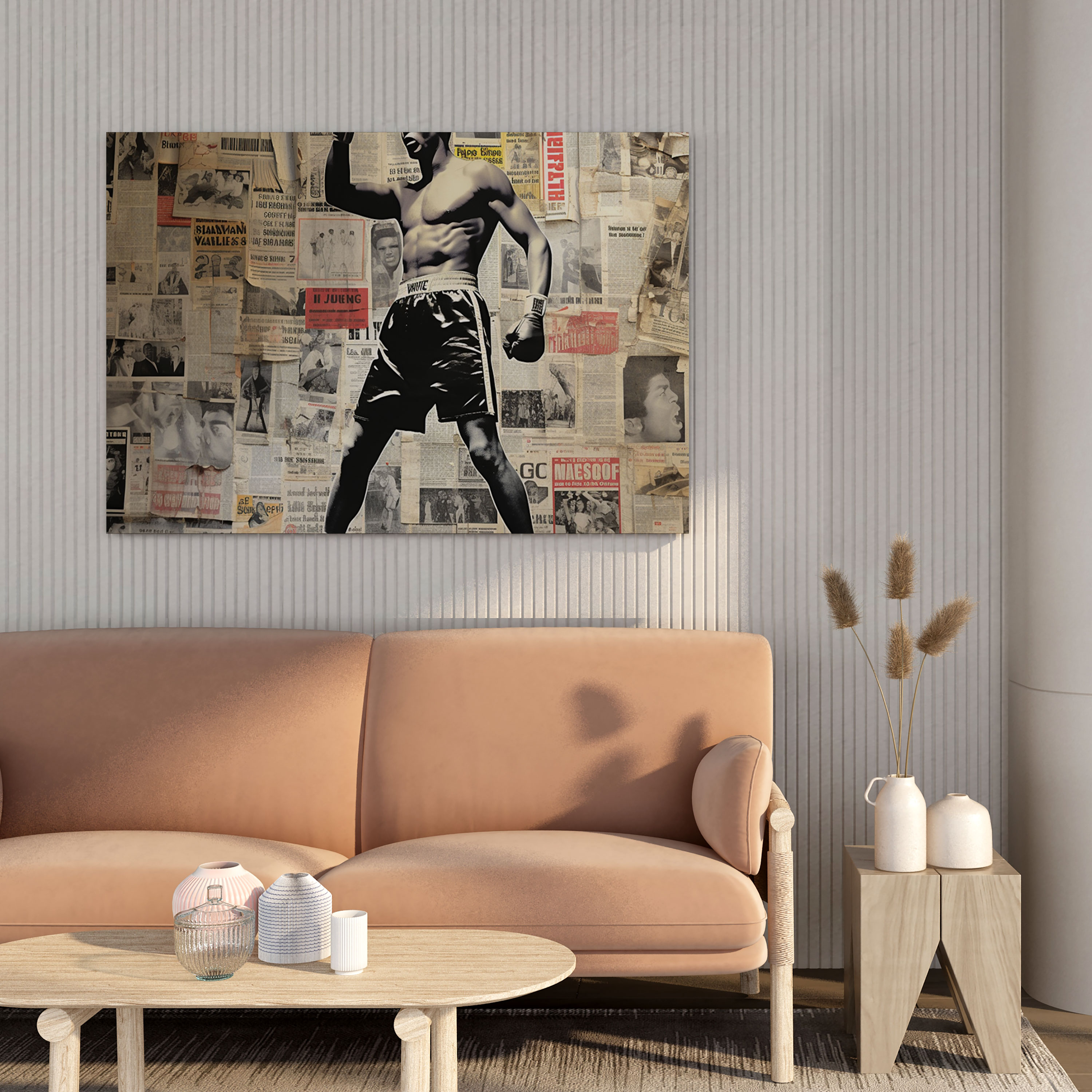 Muhammad Ali Wall Art - Newspaper Clippings Collage Canvas Print - Muhammad Ali, Newspaper Clippings, Muhammad Ali, Canvas Print