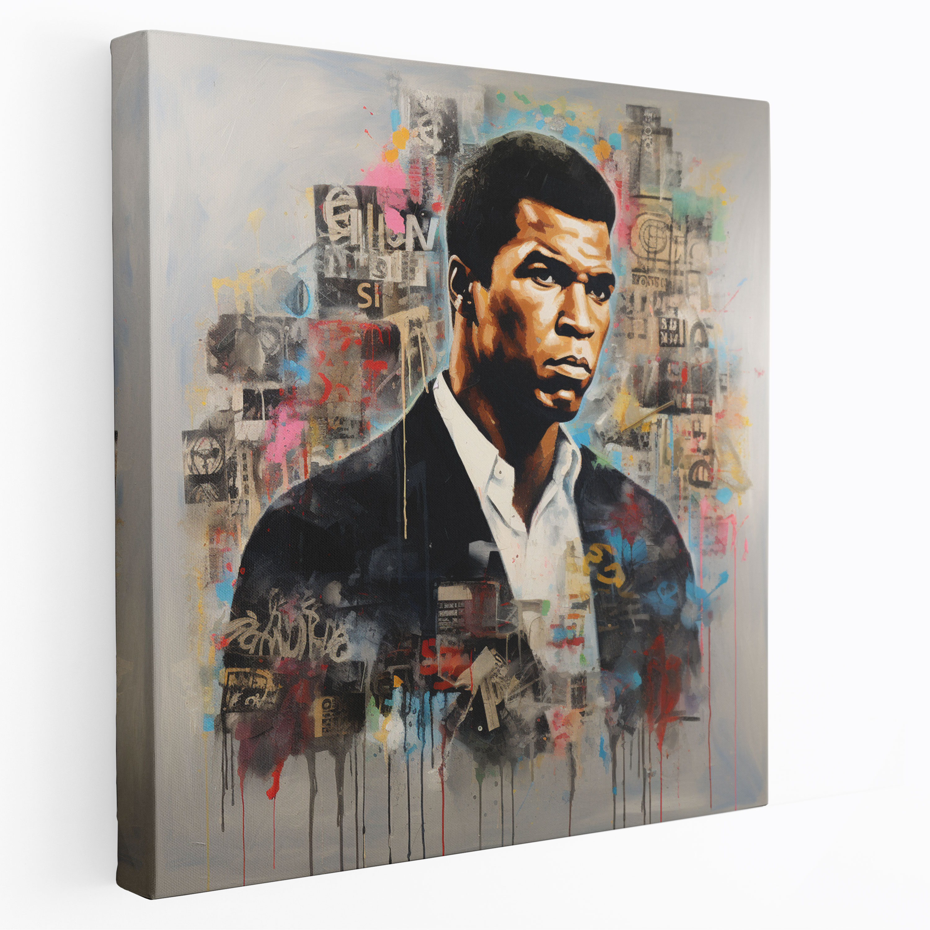 Muhammad Ali Wall Decoration - Contemporary Mixed Media Canvas Print - Muhammad Ali, Canvas, Muhammad Ali, Wall Art