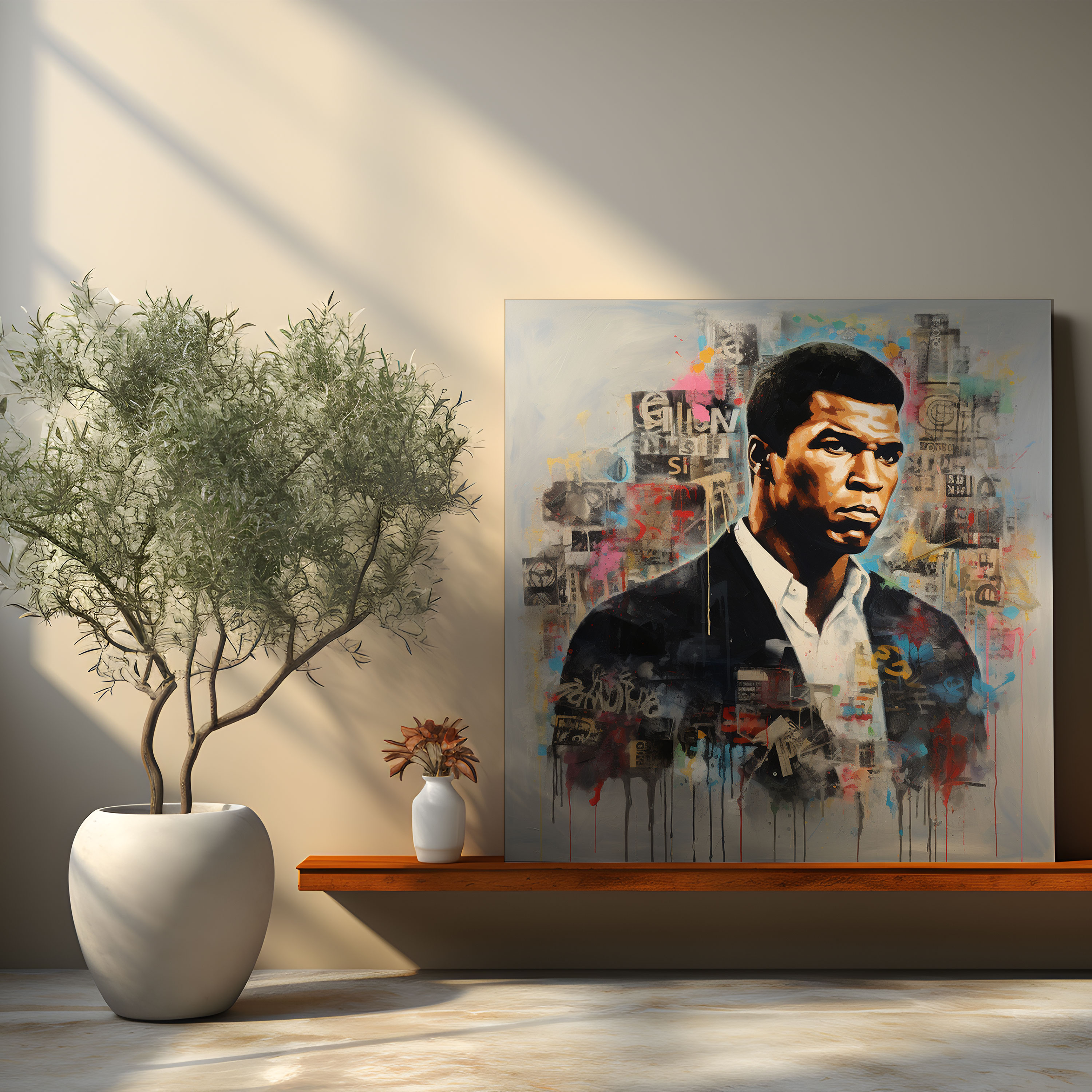 Muhammad Ali Wall Decoration - Contemporary Mixed Media Canvas Print - Muhammad Ali, Canvas, Muhammad Ali, Wall Art