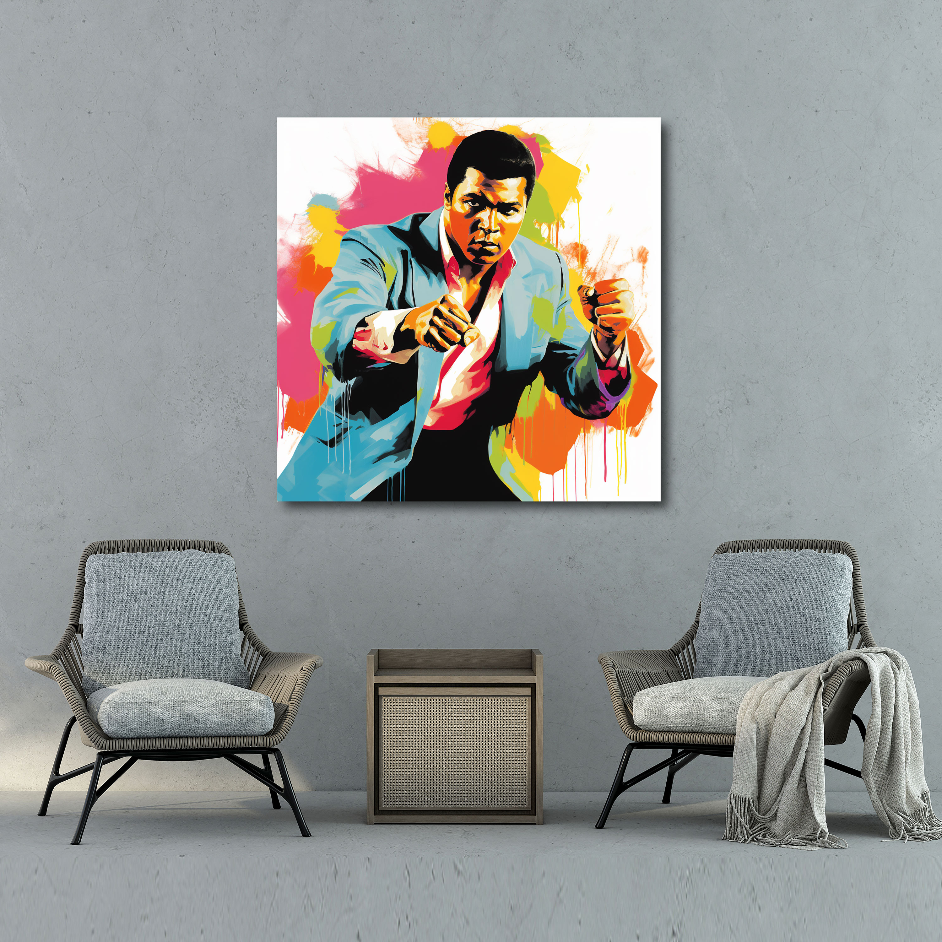 Muhammad Ali Duvar Sanatı - Heyecan Kanvas Tablo