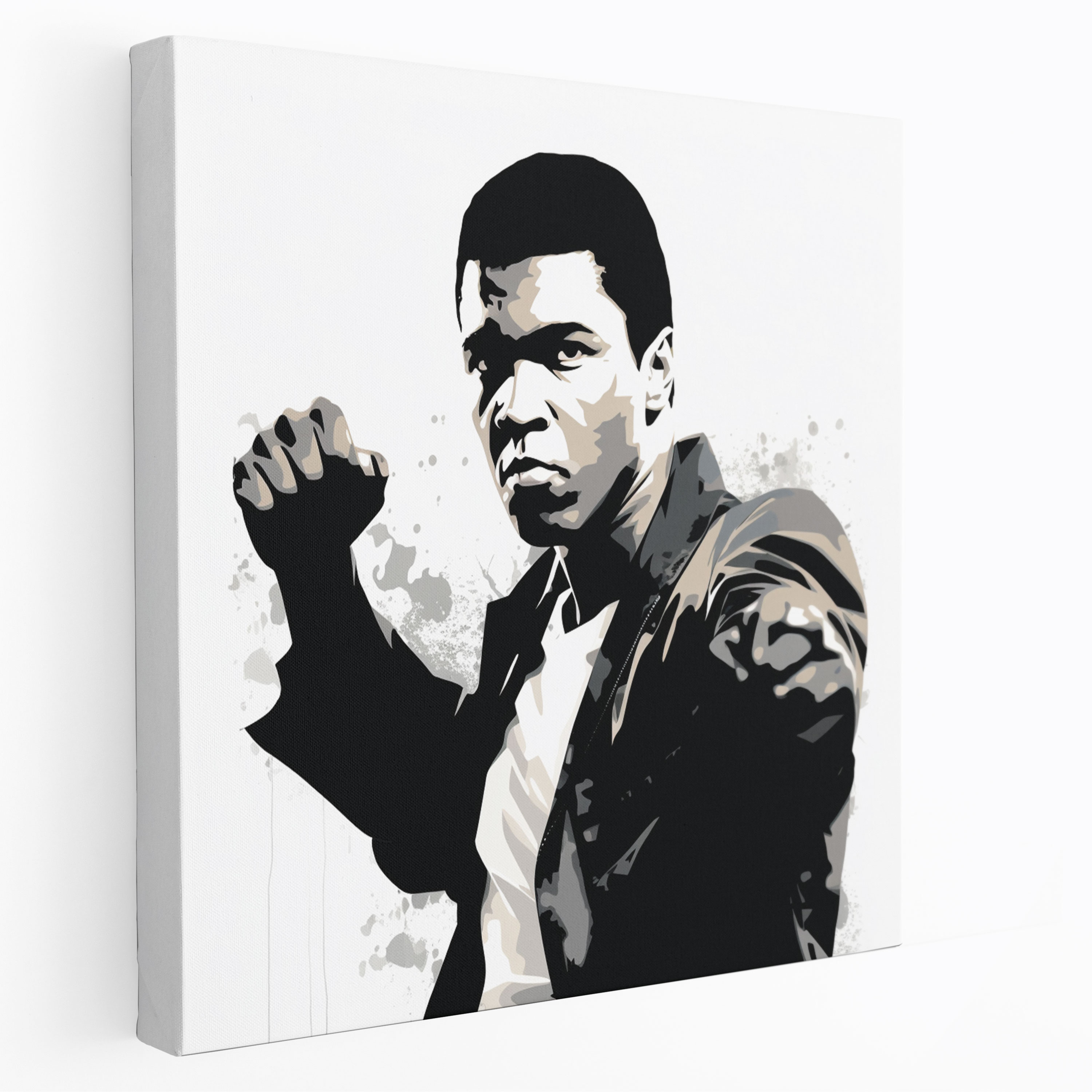 Muhammad Ali Canvas Wall Decoration - Muhammad Ali, Champion, Graphic Artwork, Silhouette