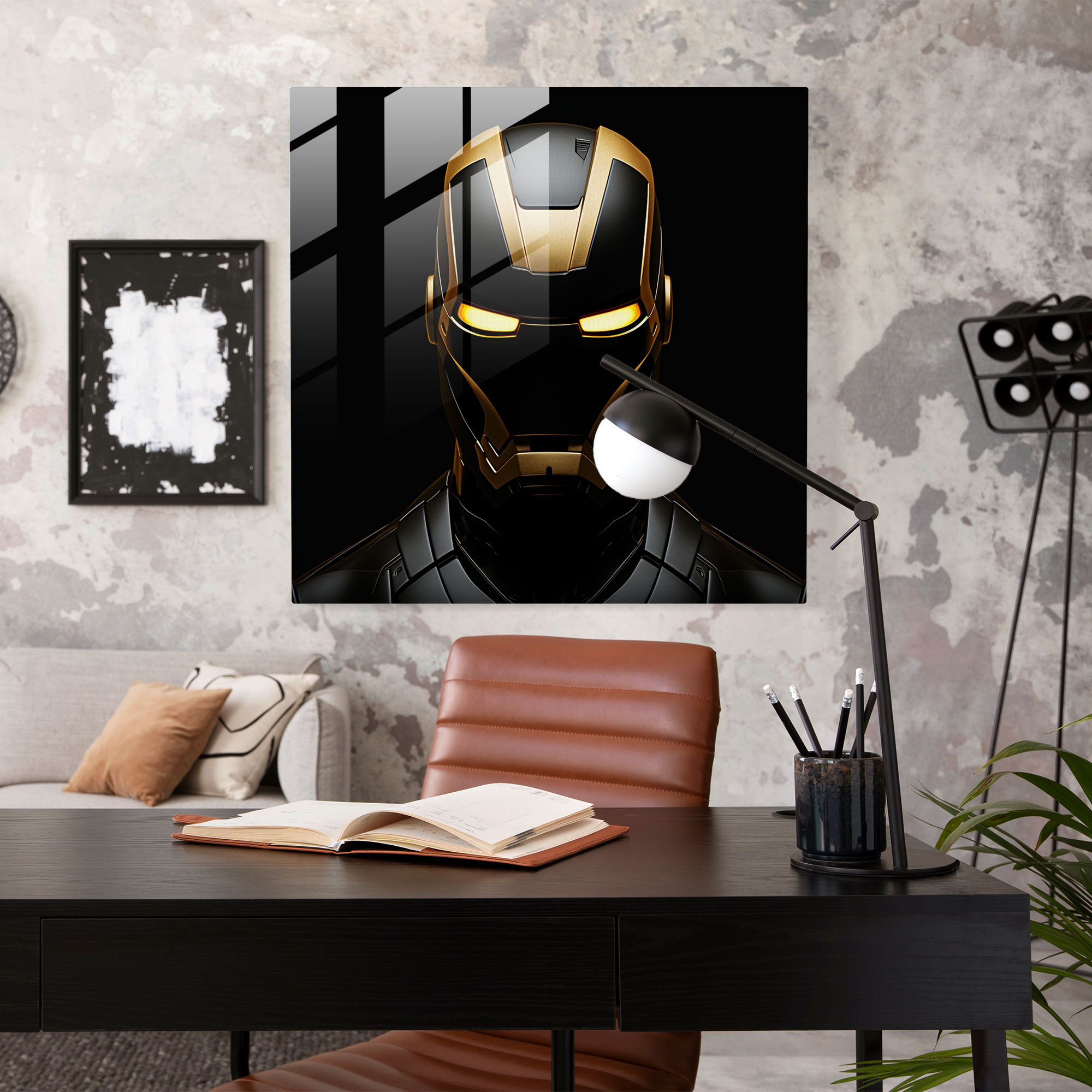 Marvel Iron Man Minimalist Cam Tablo - Modern Sanat Duvar Cam Sanatı