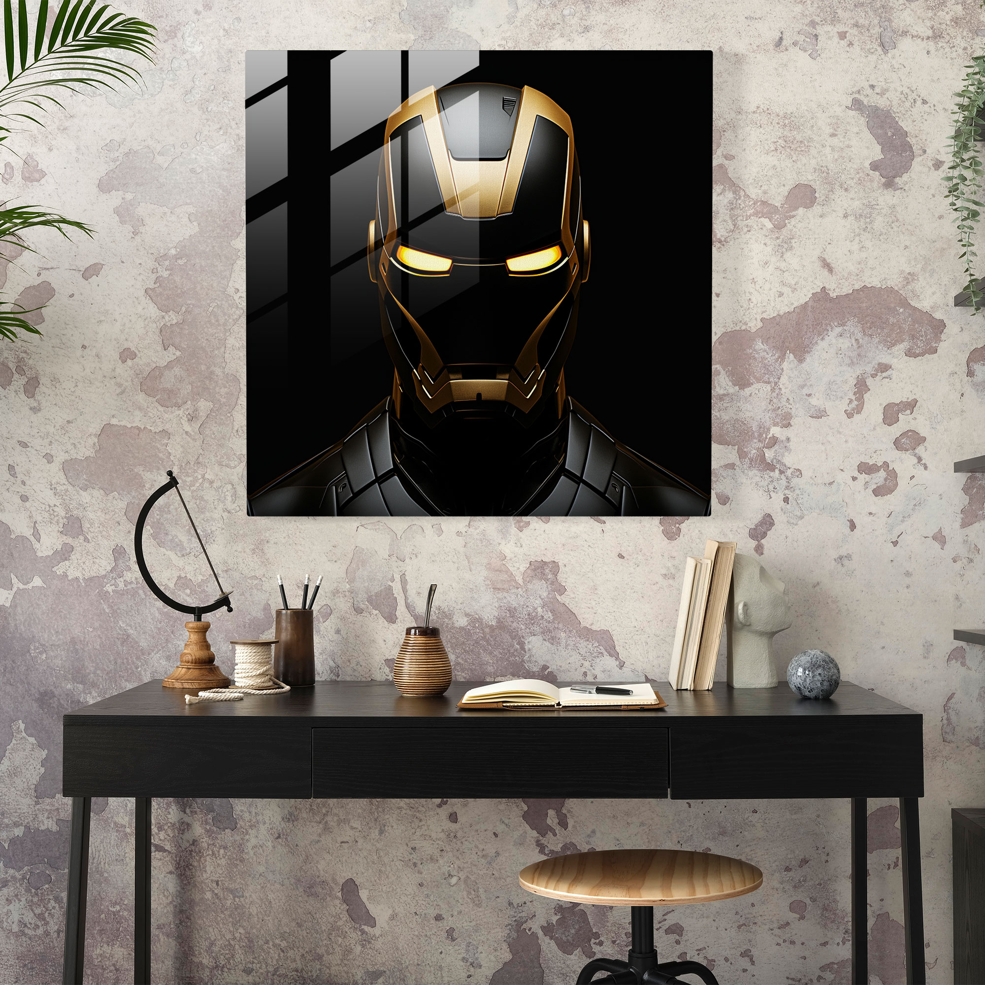 Marvel Iron Man Minimalist Cam Tablo - Modern Sanat Duvar Cam Sanatı