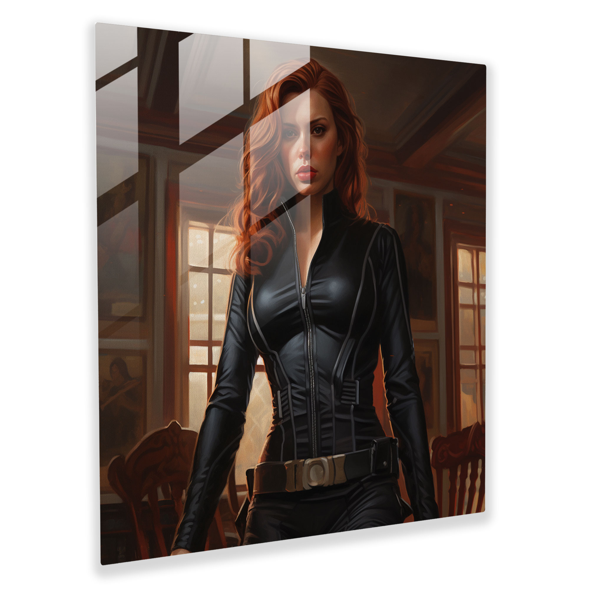 Marvel Siyah Dul Fotorealistik Cam Tablo - Marvel Cam Duvar Sanatı Ev Dekorasyonu Modern Sanat