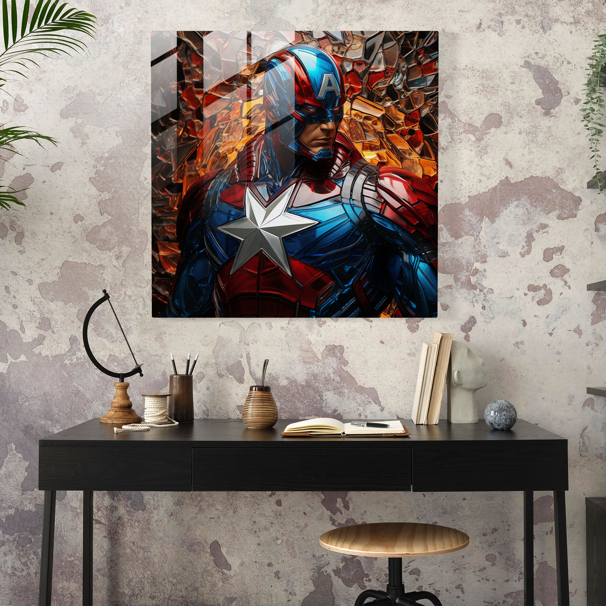 Marvelous Glass Print - Superhero Close-Up - Marvel, Glass Print, Close-Up, Marvel