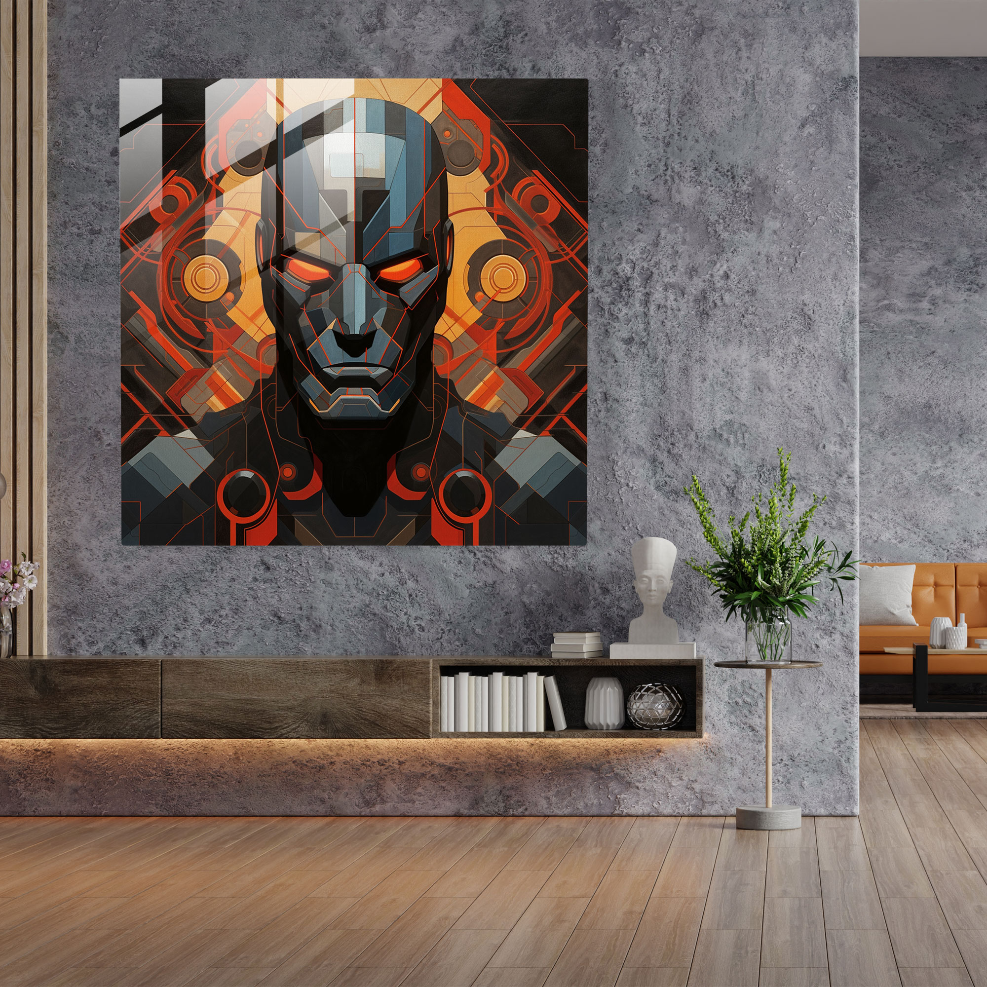 Marvel Geometrik Cam Tablo - Marvel Cam Duvar Sanatı Cesur Avengers