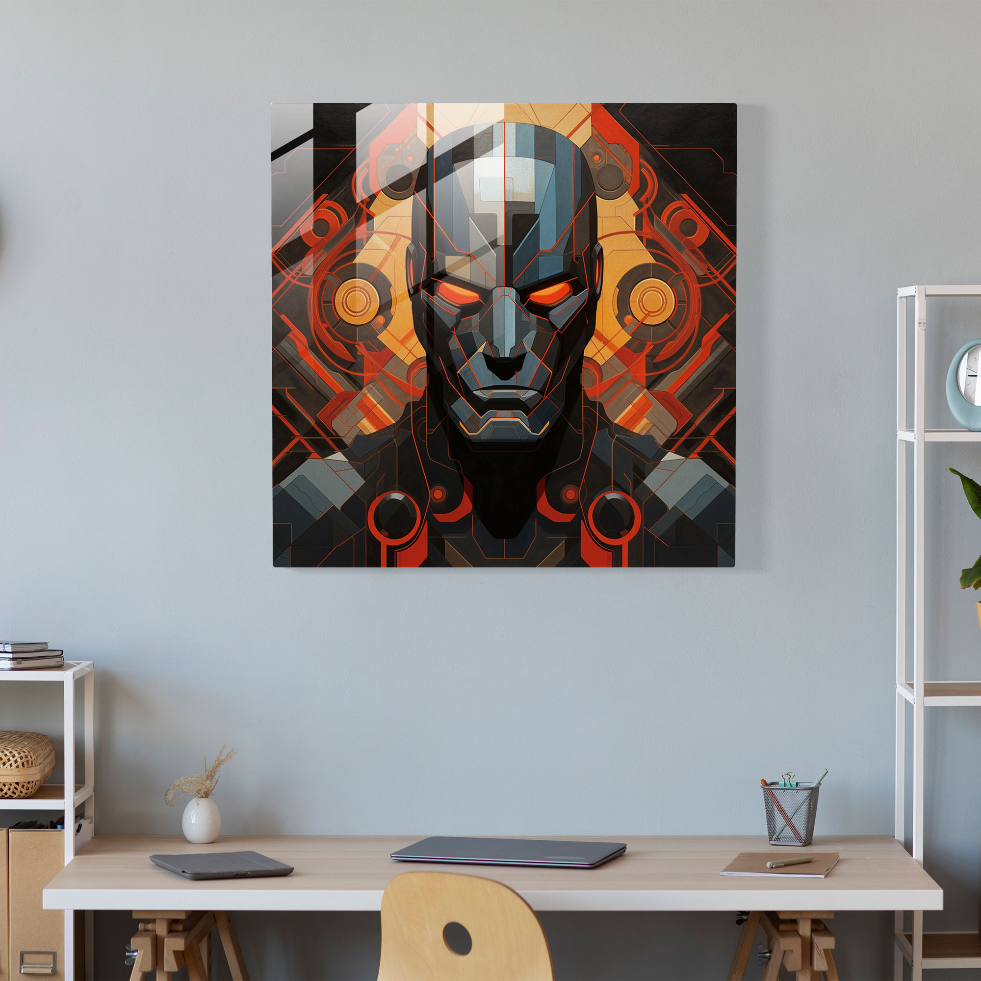 Marvel Geometrik Cam Tablo - Marvel Cam Duvar Sanatı Cesur Avengers