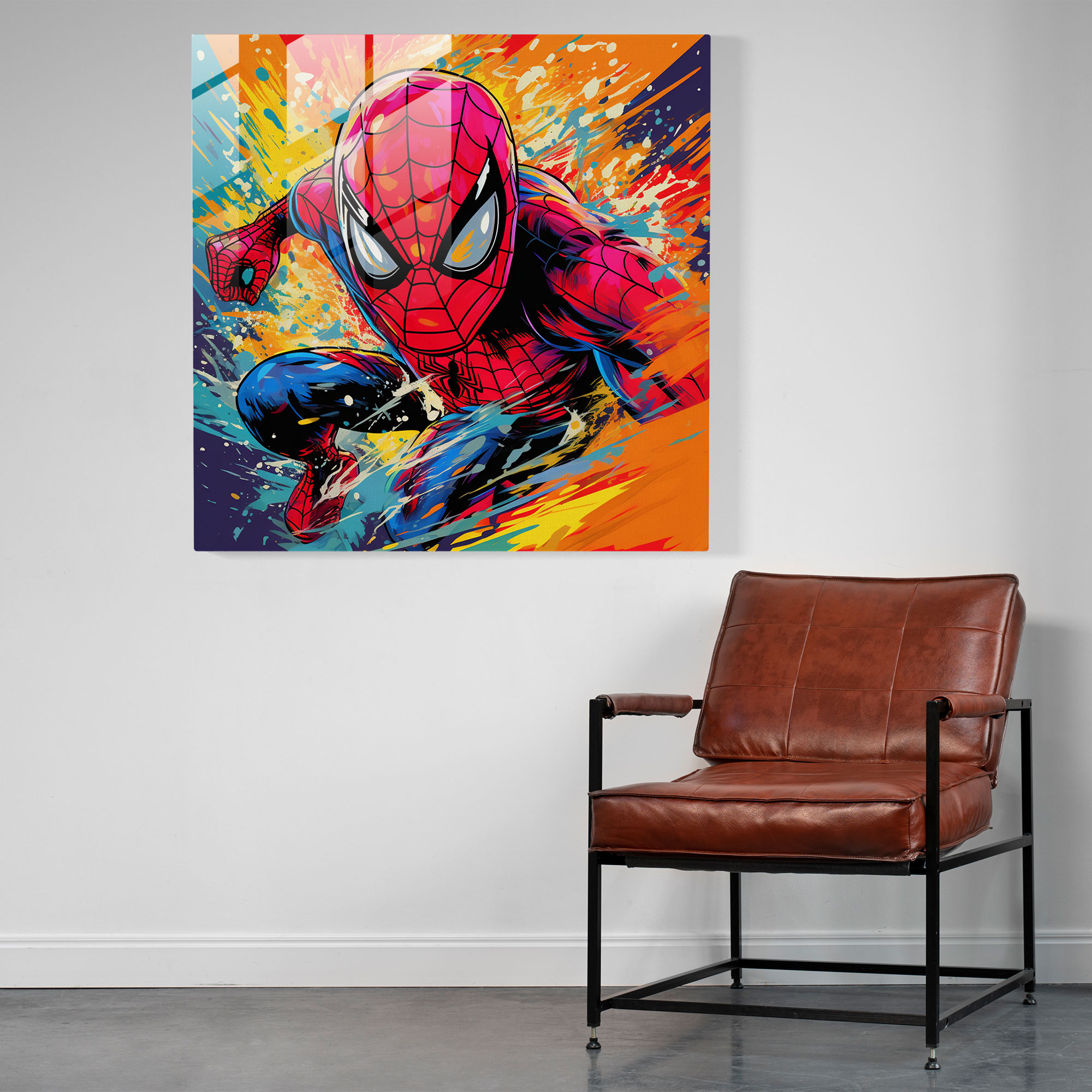Marvel Cam Tablo - Örümcek-Adam Pop Sanat İllüstrasyonu - Marvel Cam Sanat Modern Sanat Örümcek-Adam