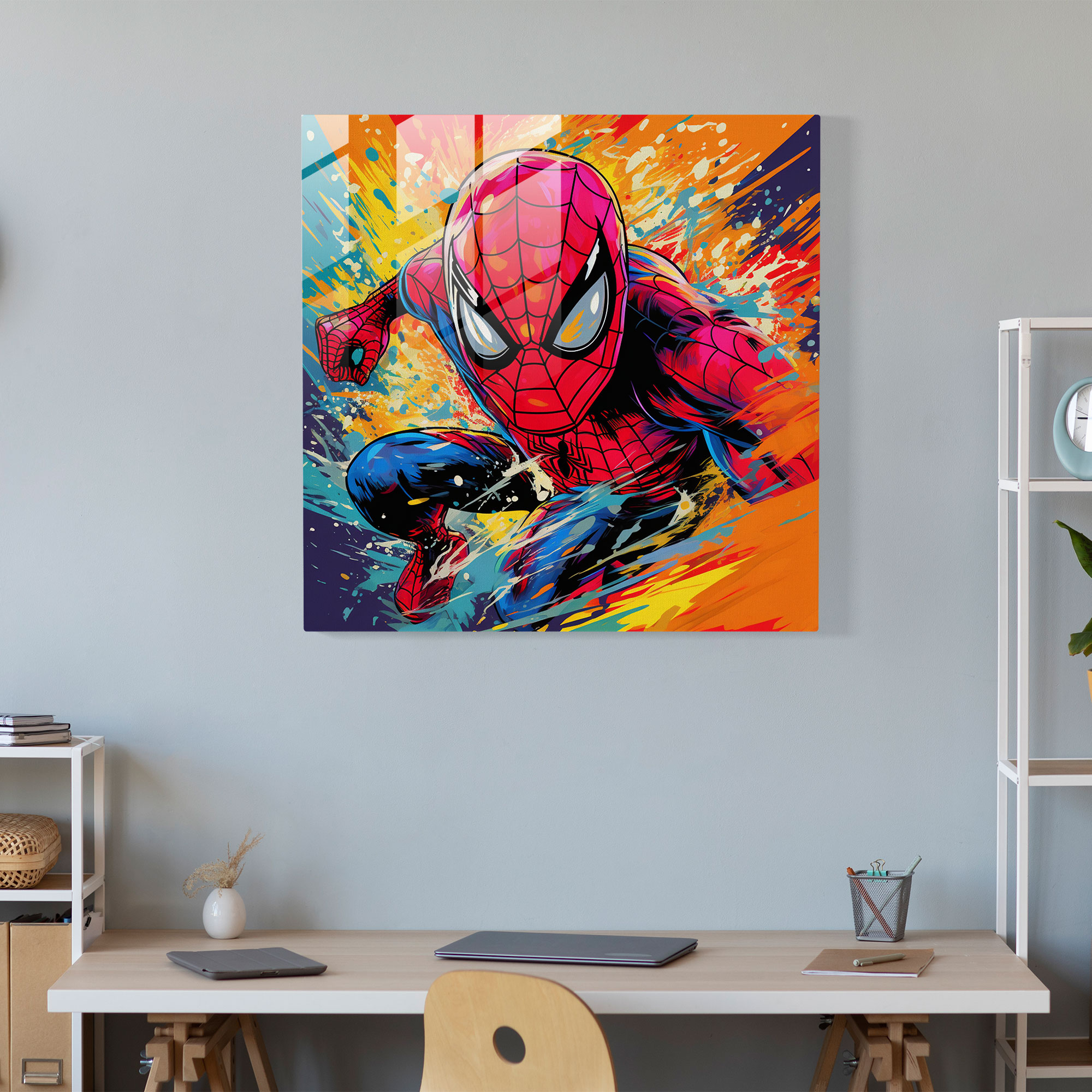 Marvel Cam Tablo - Örümcek-Adam Pop Sanat İllüstrasyonu - Marvel Cam Sanat Modern Sanat Örümcek-Adam