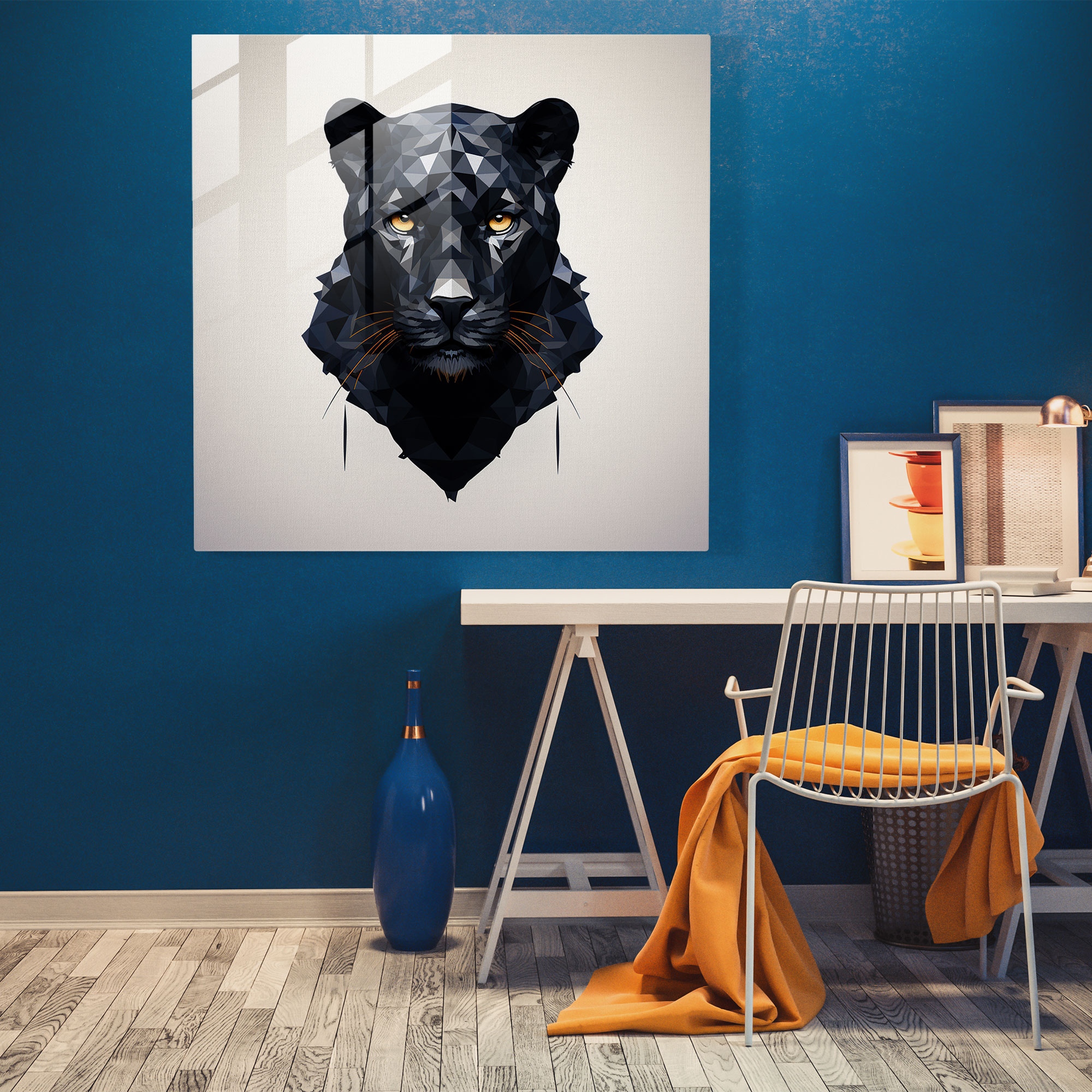 Marvel Glass Print - Geometric Black Panther Art - Marvel, Geometric, Art, Glass Wall Art