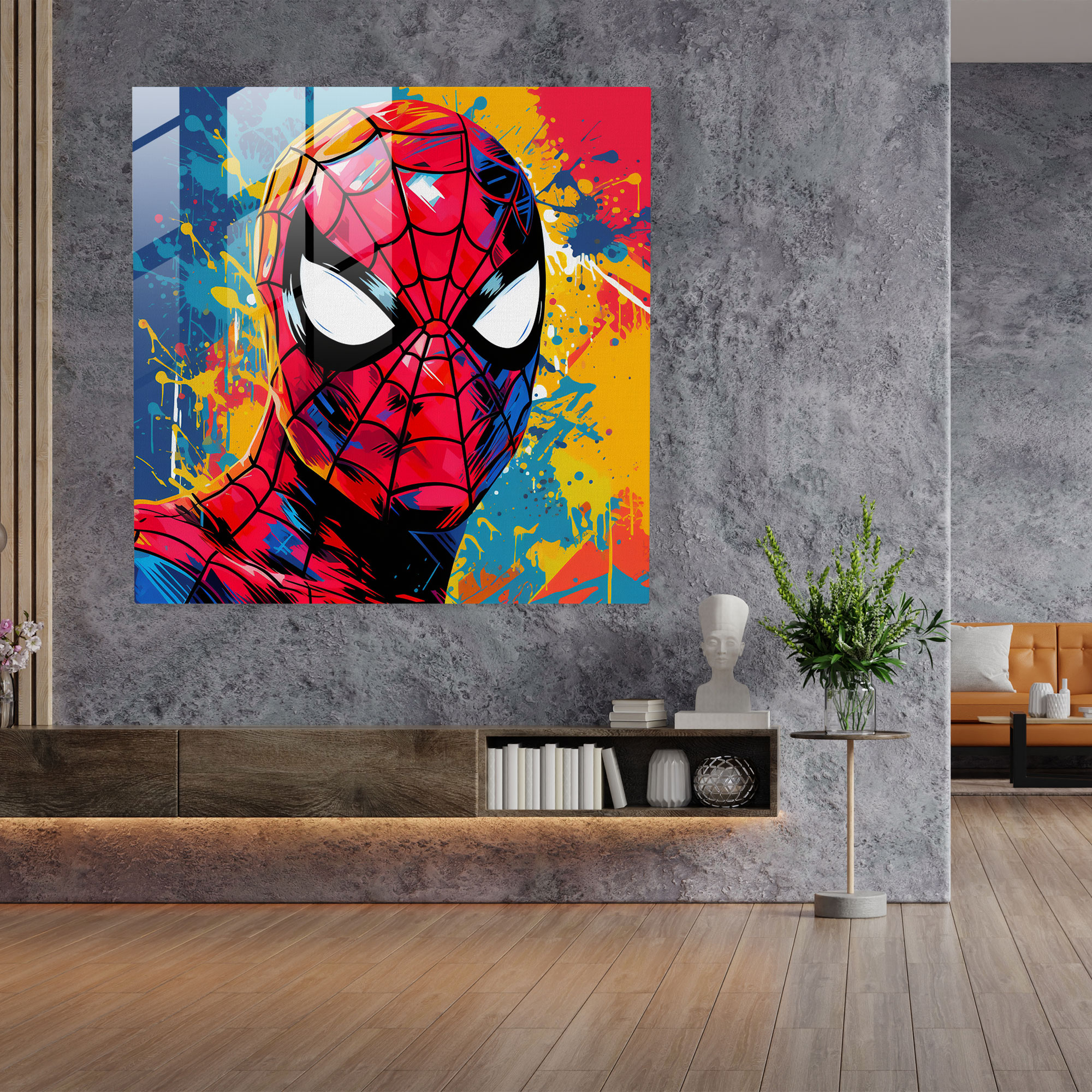 Marvel Glass Print - Pop Art Spider-Man - Marvel, Spider-Man, Glass Print, Glass Art