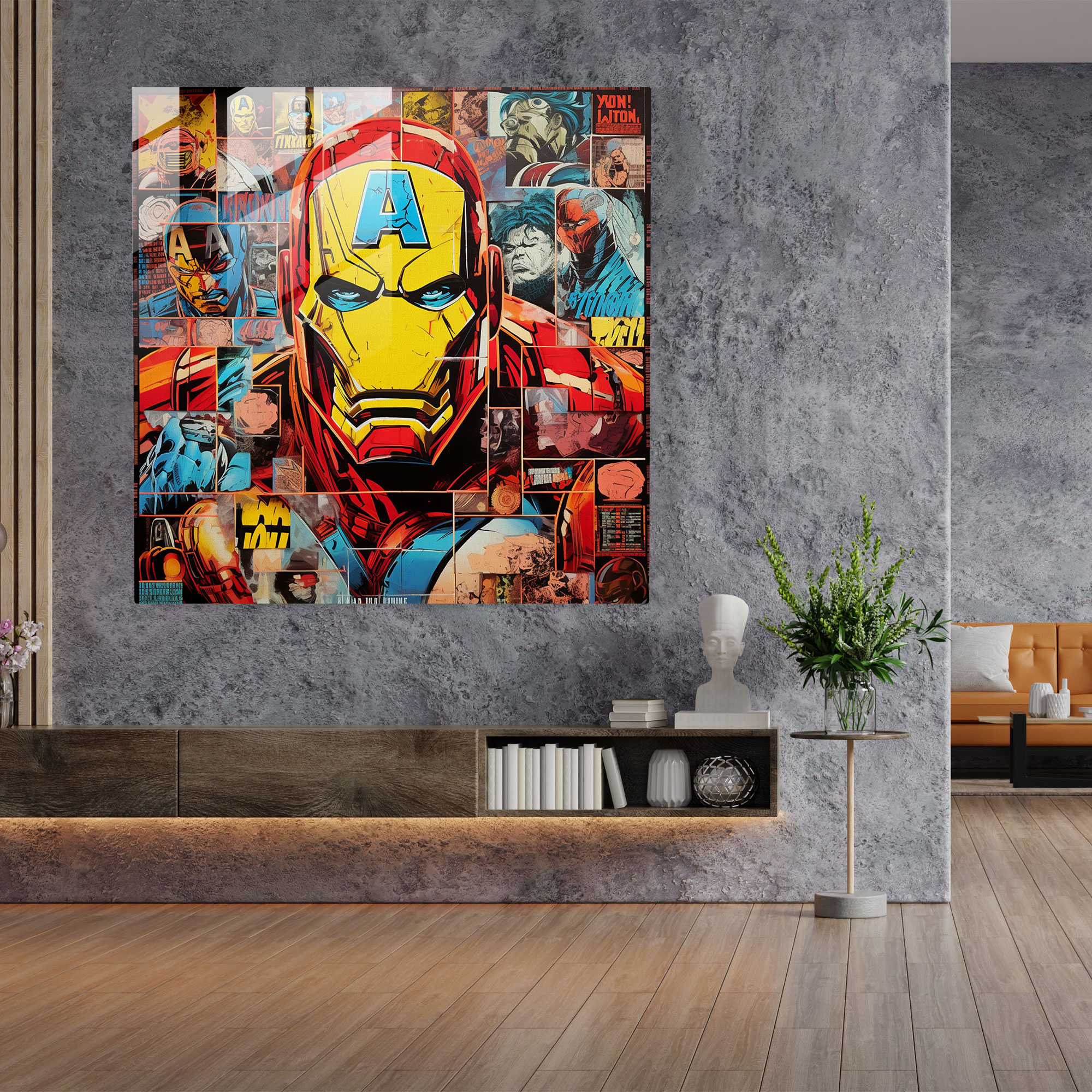 Marvel Pop Art Cam Tablo - Marvel Cam Sanatı Ev Dekorasyonu