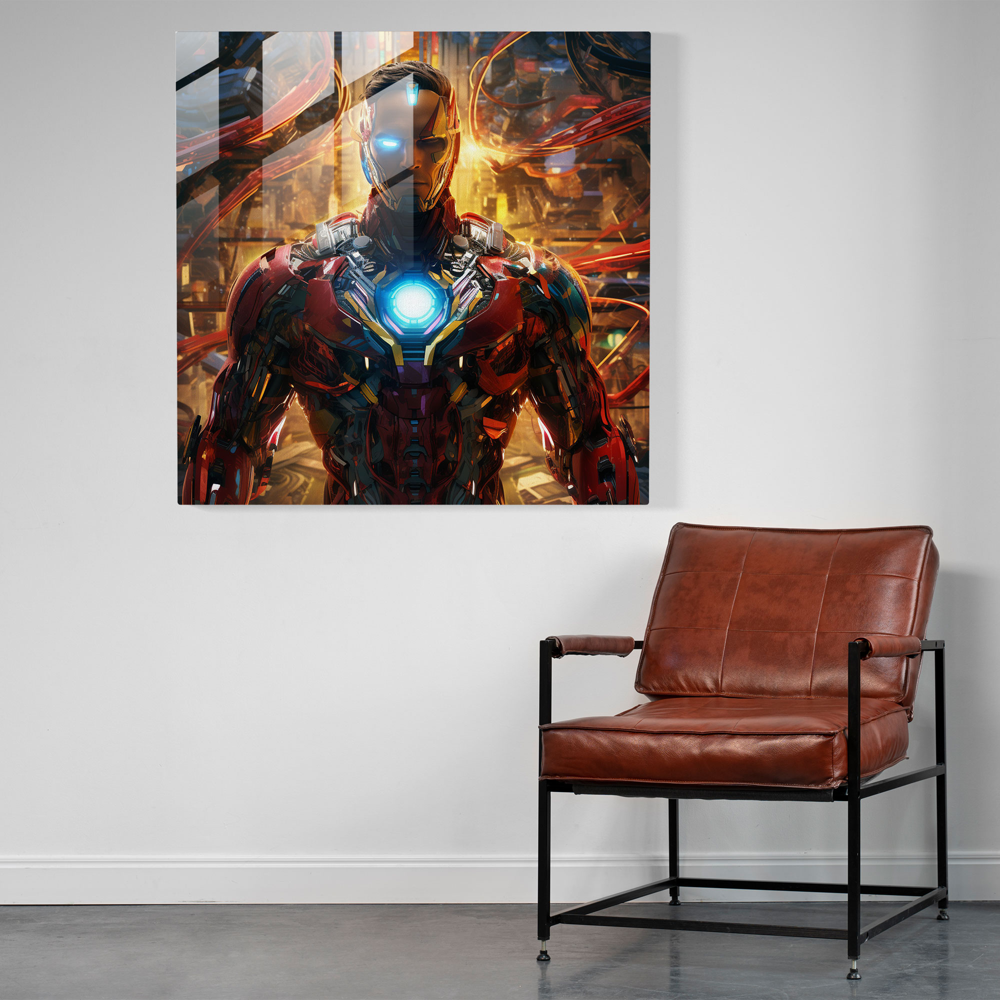 Marvel Futuristic Digital Glass Print - Marvel, Home Decoration, Glass Print, Futuristic Digital Artwork