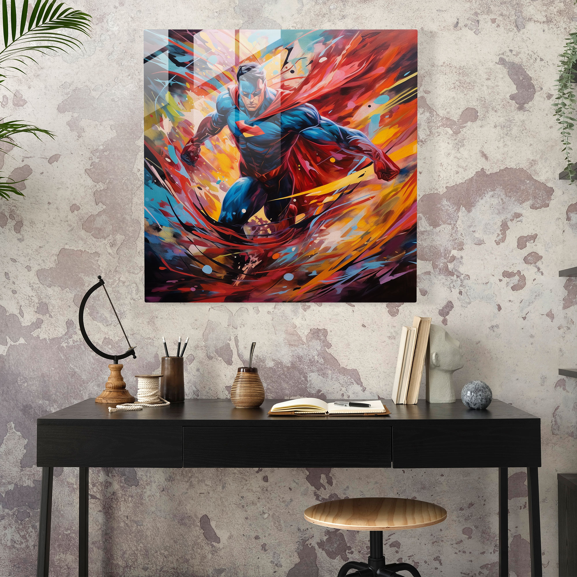 Marvel Abstract Glass Print - Marvel, Marvel, Glass Print, Vibrant Colors
