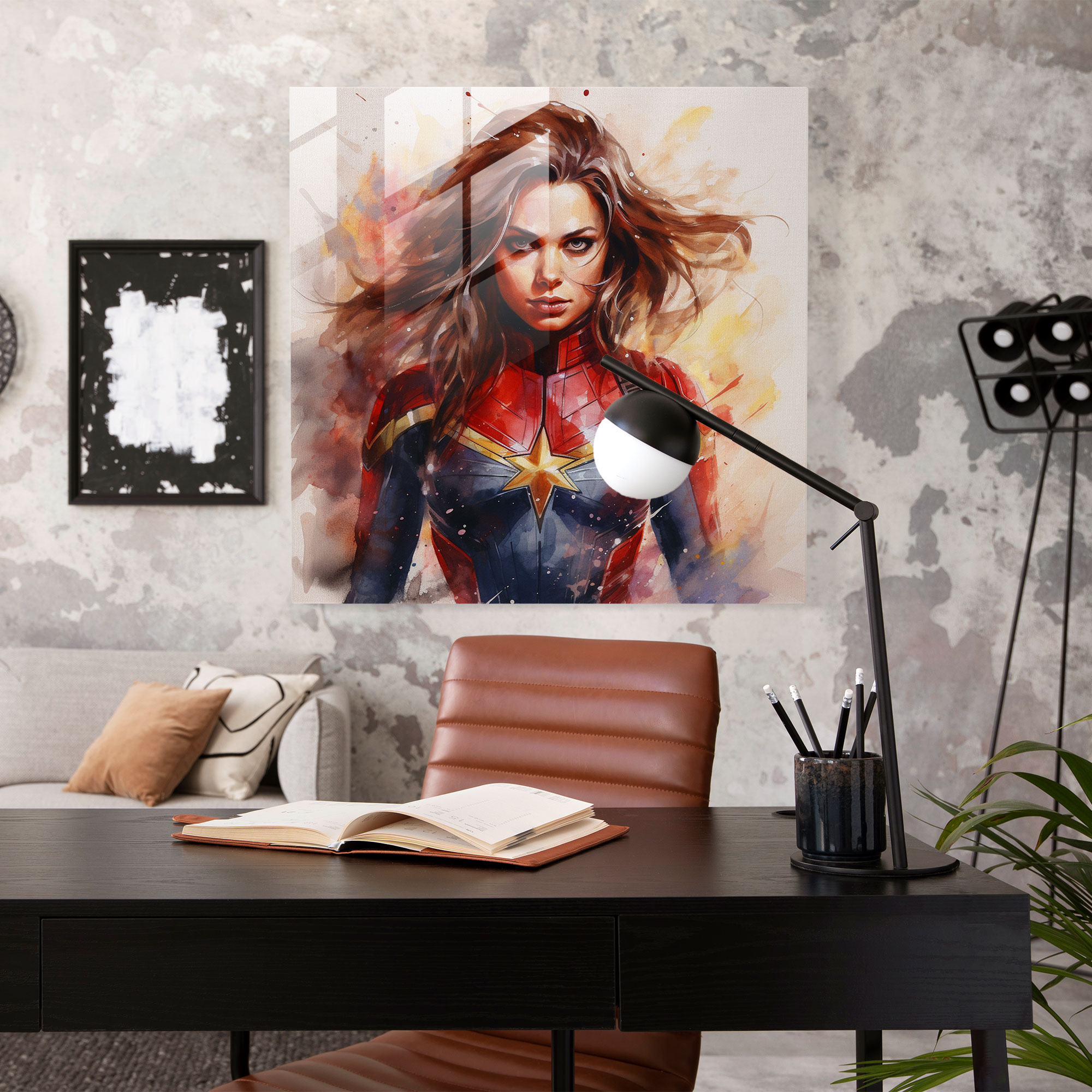 Marvel Watercolor Glass Print - Marvel, Wall Decoration, Glass Art, Watercolor