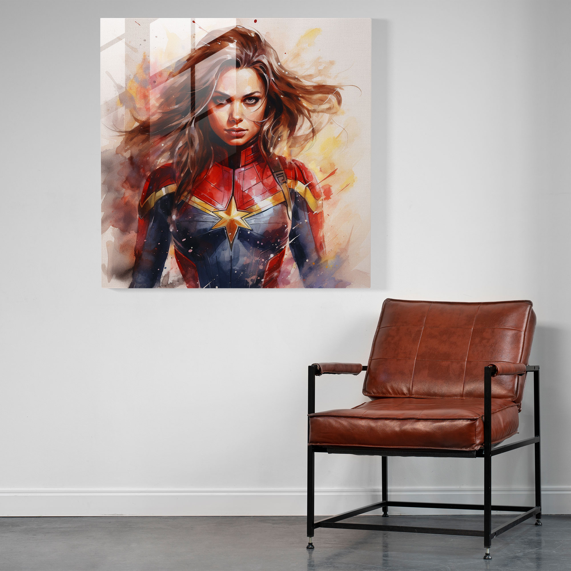 Marvel Watercolor Glass Print - Marvel, Wall Decoration, Glass Art, Watercolor