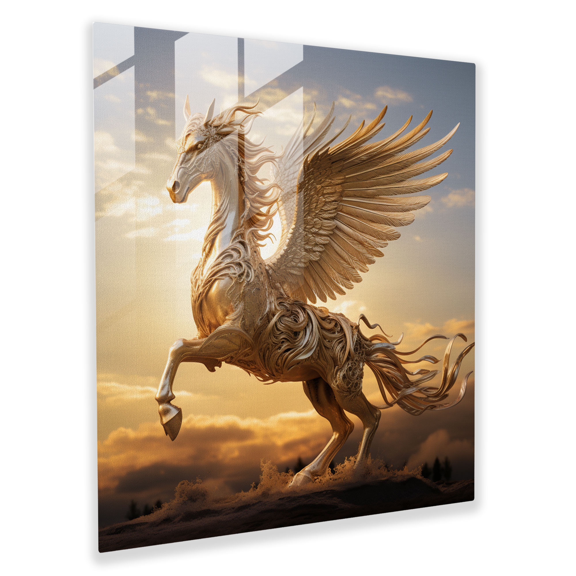 Büyülü Pegasus Cam Tablo Sanatı