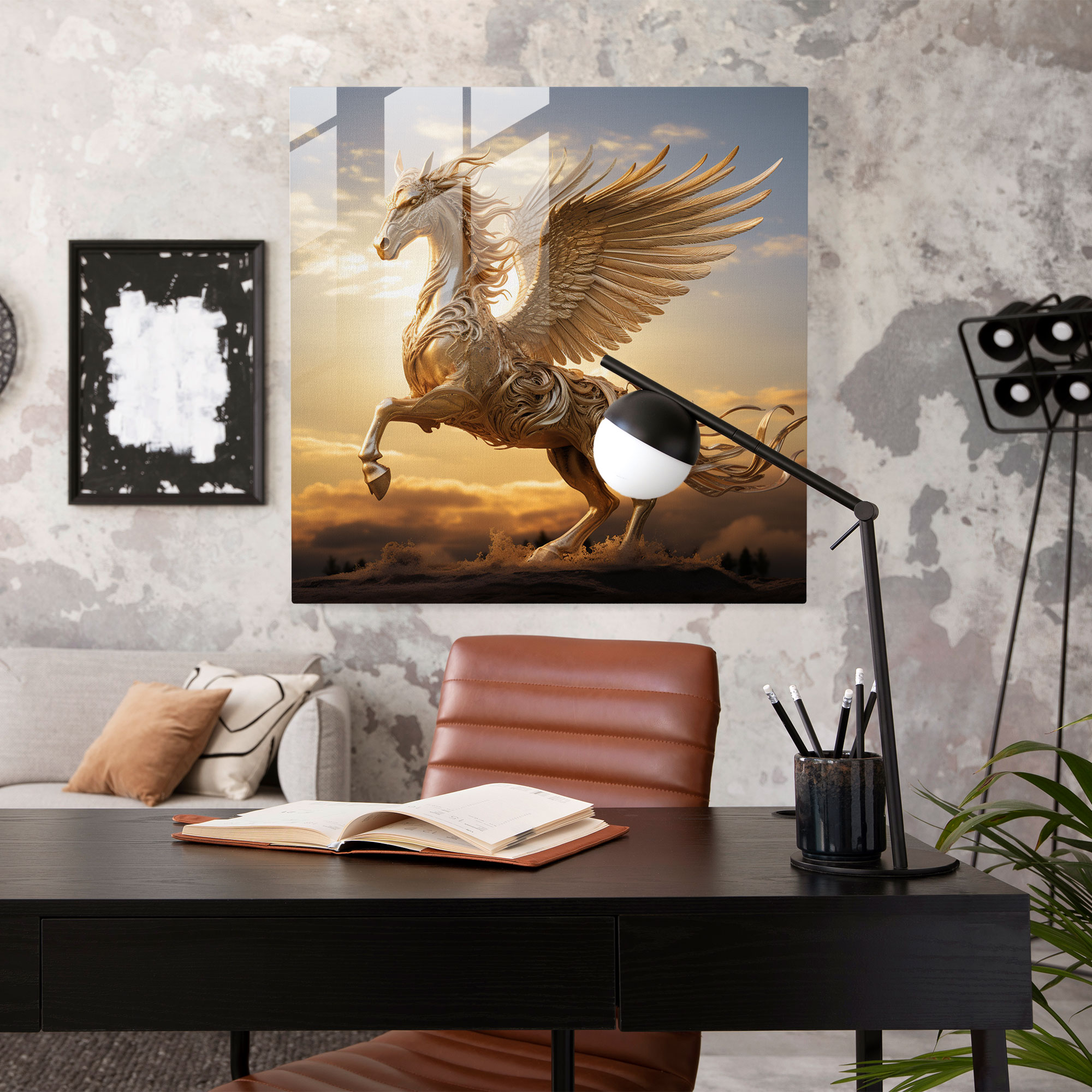 Büyülü Pegasus Cam Tablo Sanatı