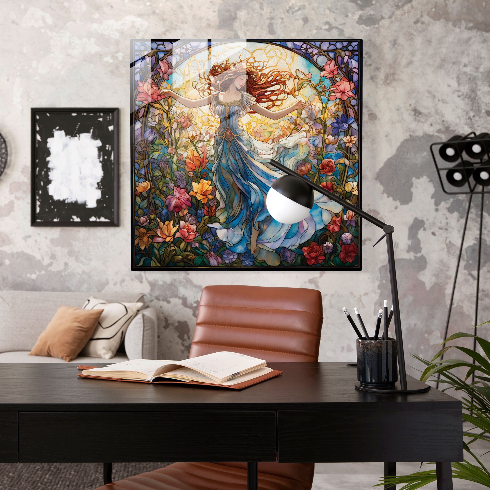 Efsanevi Peri Vitray Sanat Eseri Kanvas Tablo