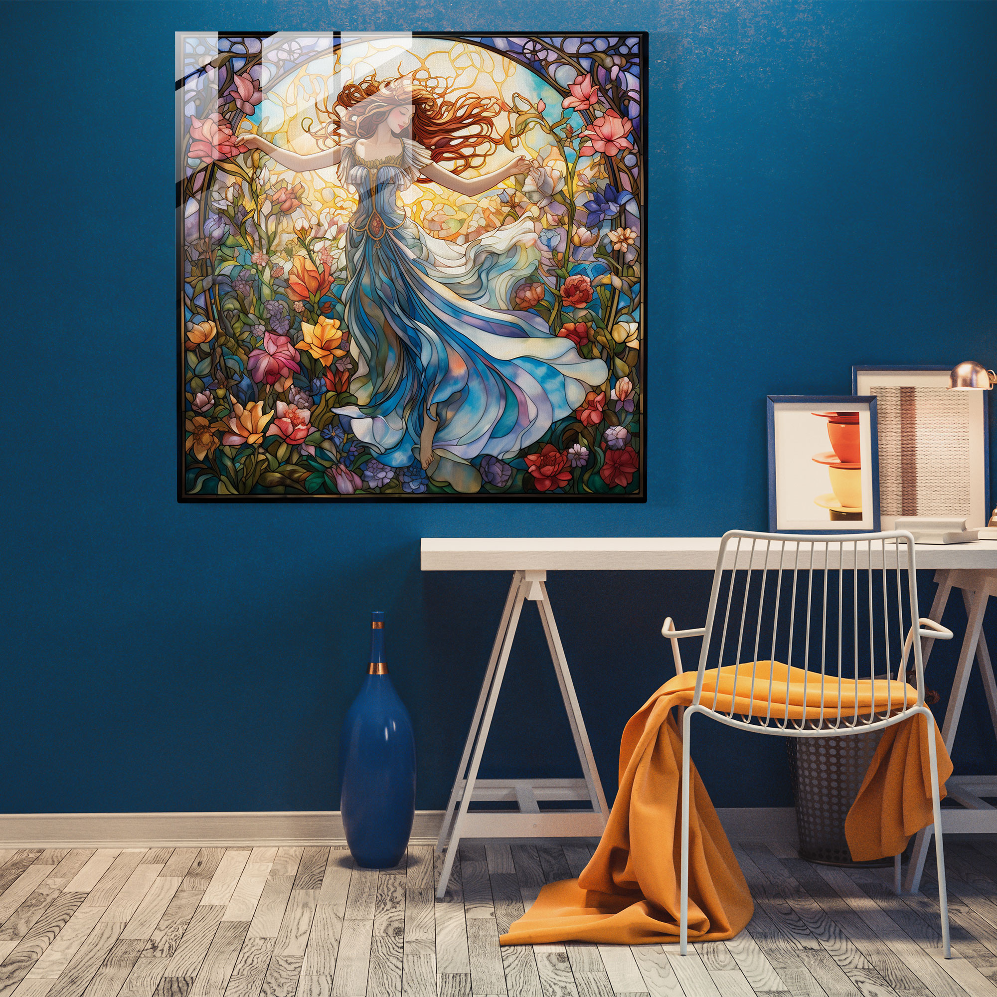 Efsanevi Peri Vitray Sanat Eseri Kanvas Tablo