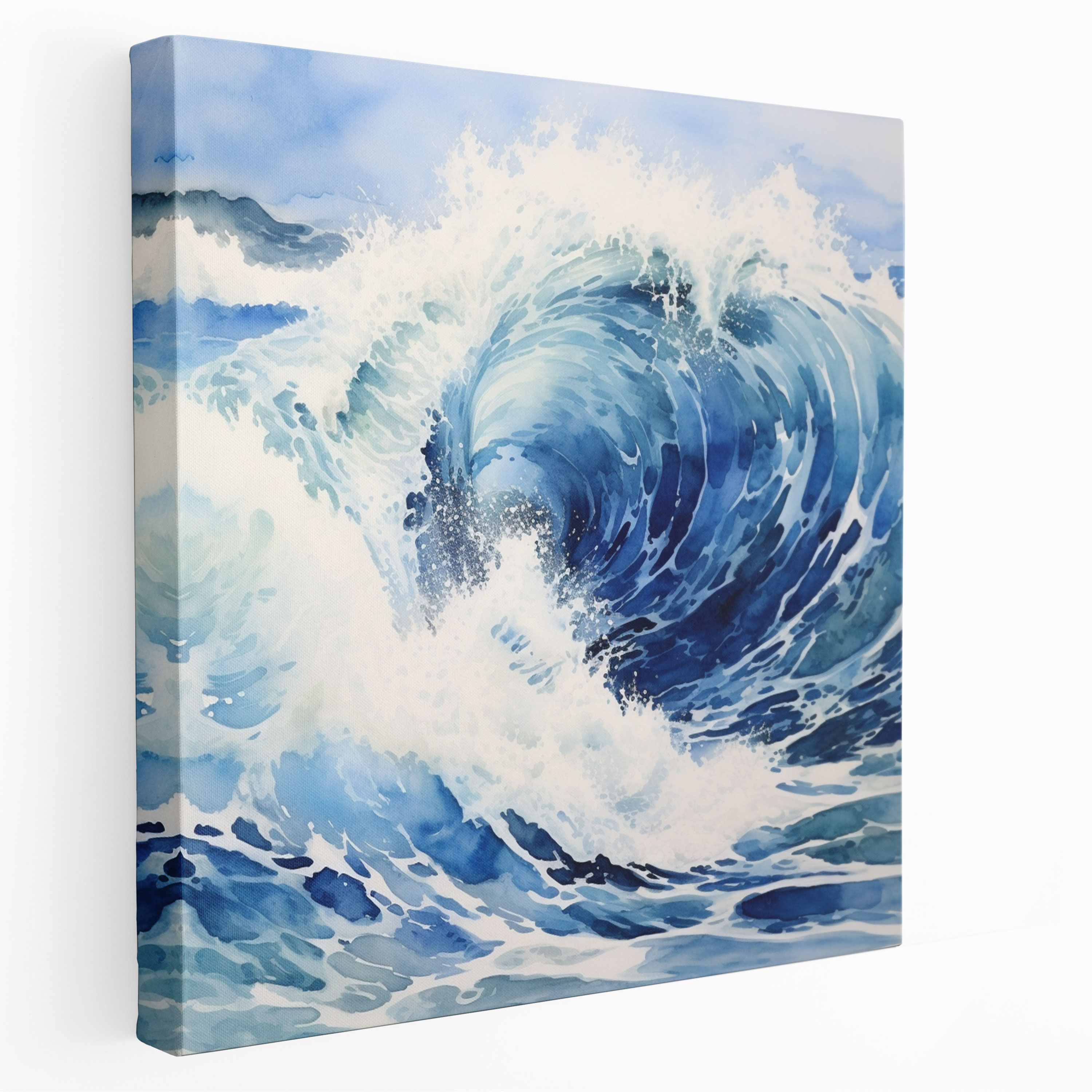 Navy Blue Wave Canvas Print - Navy, Canvas Wall Art, Abstract, Blue Wave