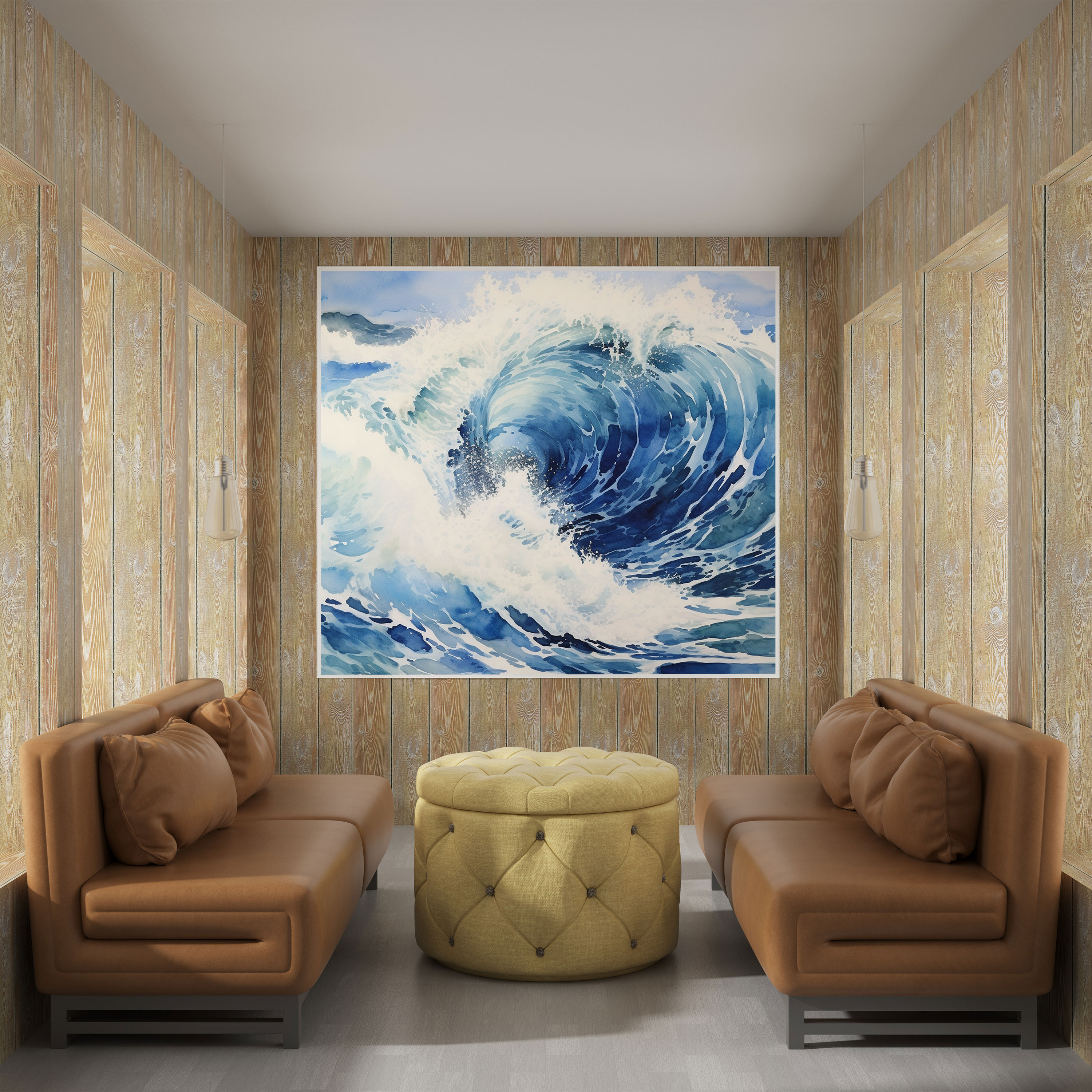 Navy Blue Wave Canvas Print - Navy, Canvas Wall Art, Abstract, Blue Wave