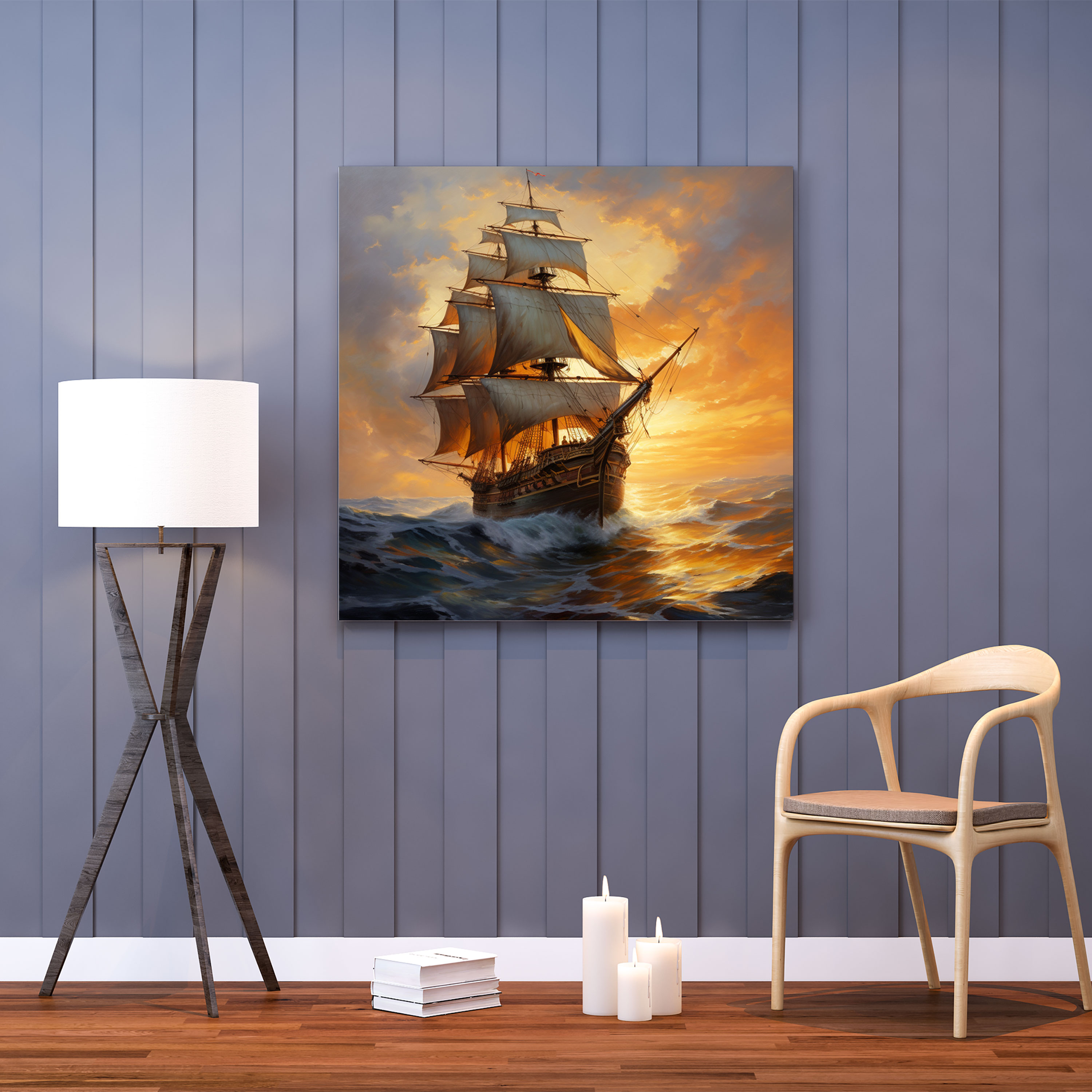 Navy Adventure Canvas Print - Navy, Home Decoration, Wall Art, Strength
